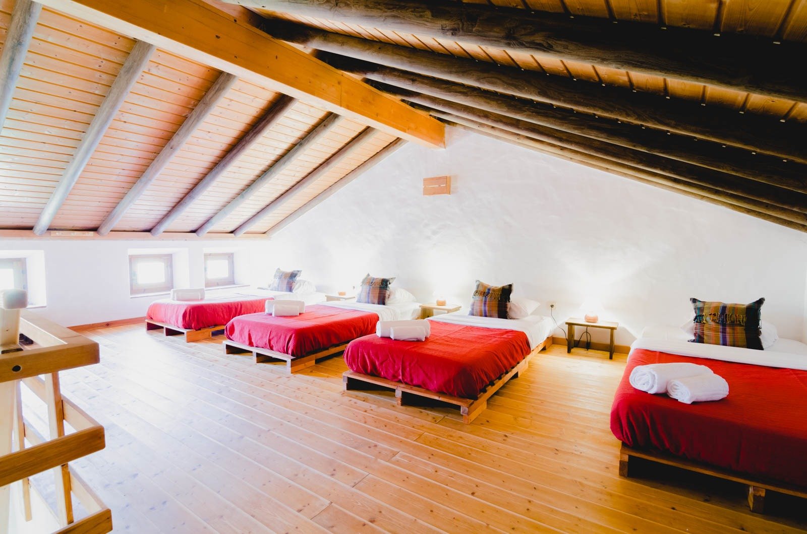 6 dorm style double beds