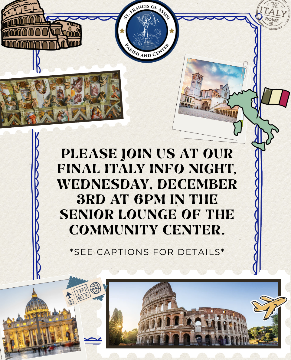 Final Italy Info Night: Join Us Wed, Dec. 3 at 6 PM