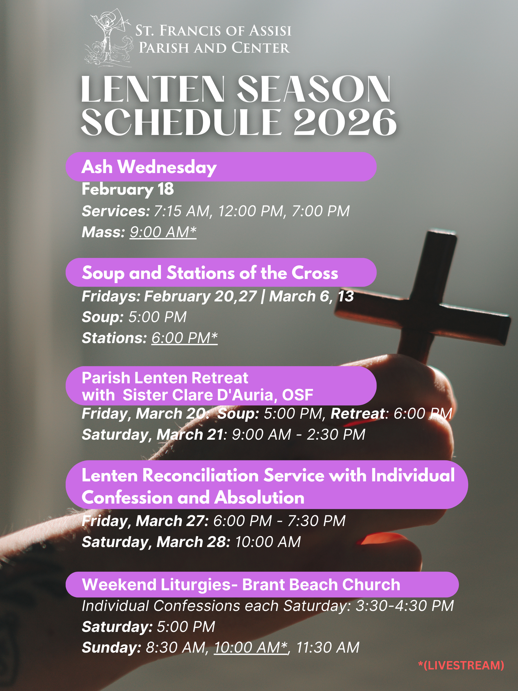 LENTEN SEASON SCHEDULE 2026
