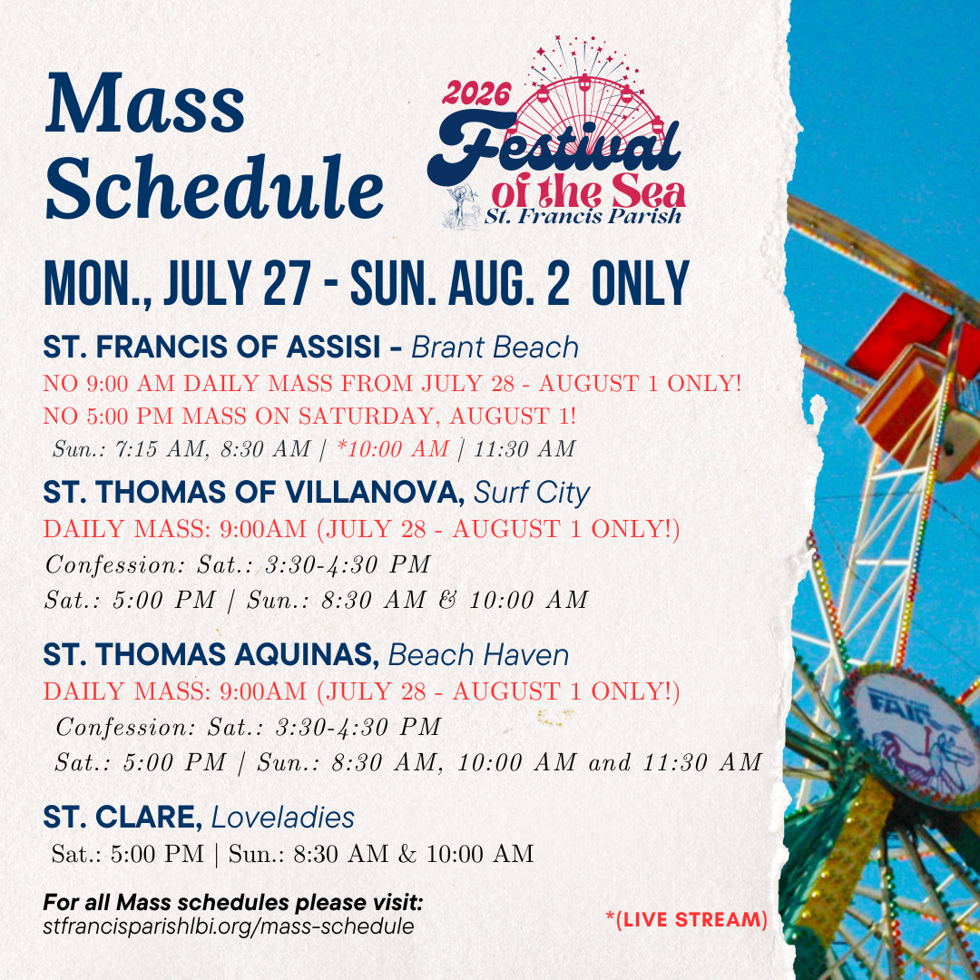 Festival of the Sea 2026 Mass Schedule