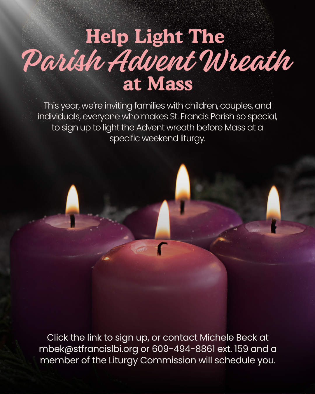 Help Light TheParish Advent Wreath at Mass — St. Francis of Assisi ...