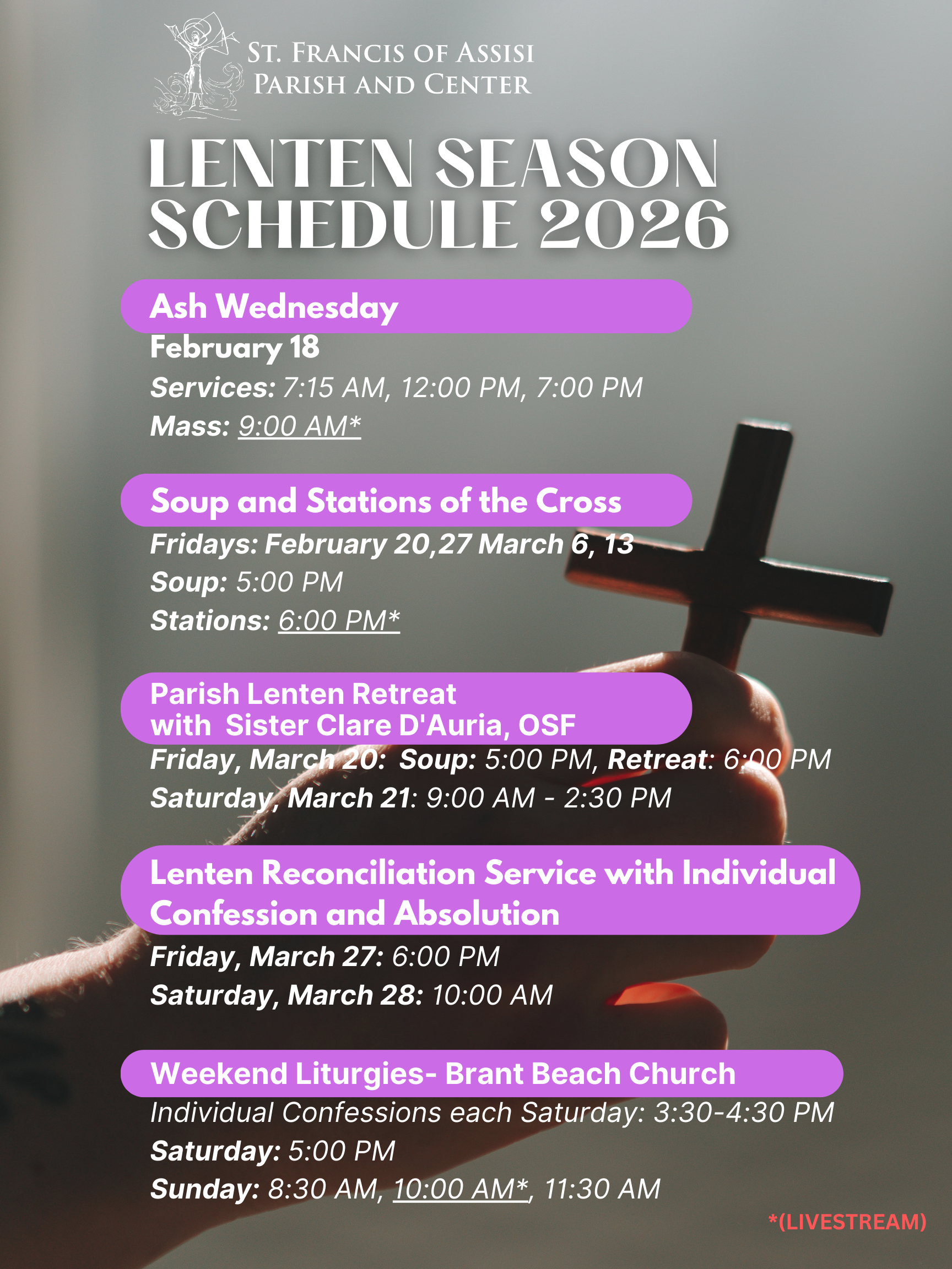 LENTEN SEASON SCHEDULE 2026