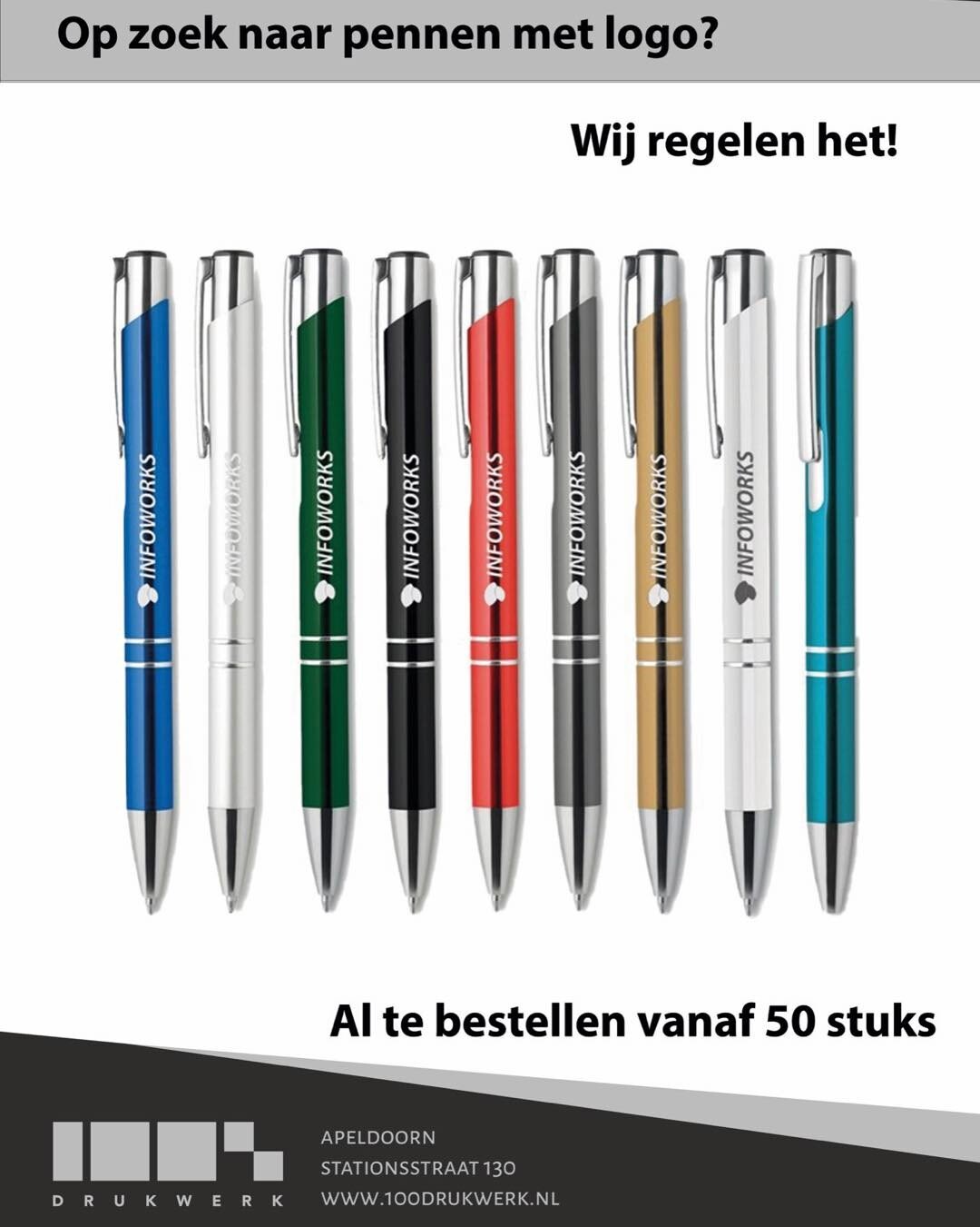 Op zoek naar pennen met een logo van uw bedrijf of vereniging?

Bij ons zijn ze al te bestellen vanaf 50 stuks! 

#drukwerk #relatiegeschenken #promotieartikelen #bedrijfskleding