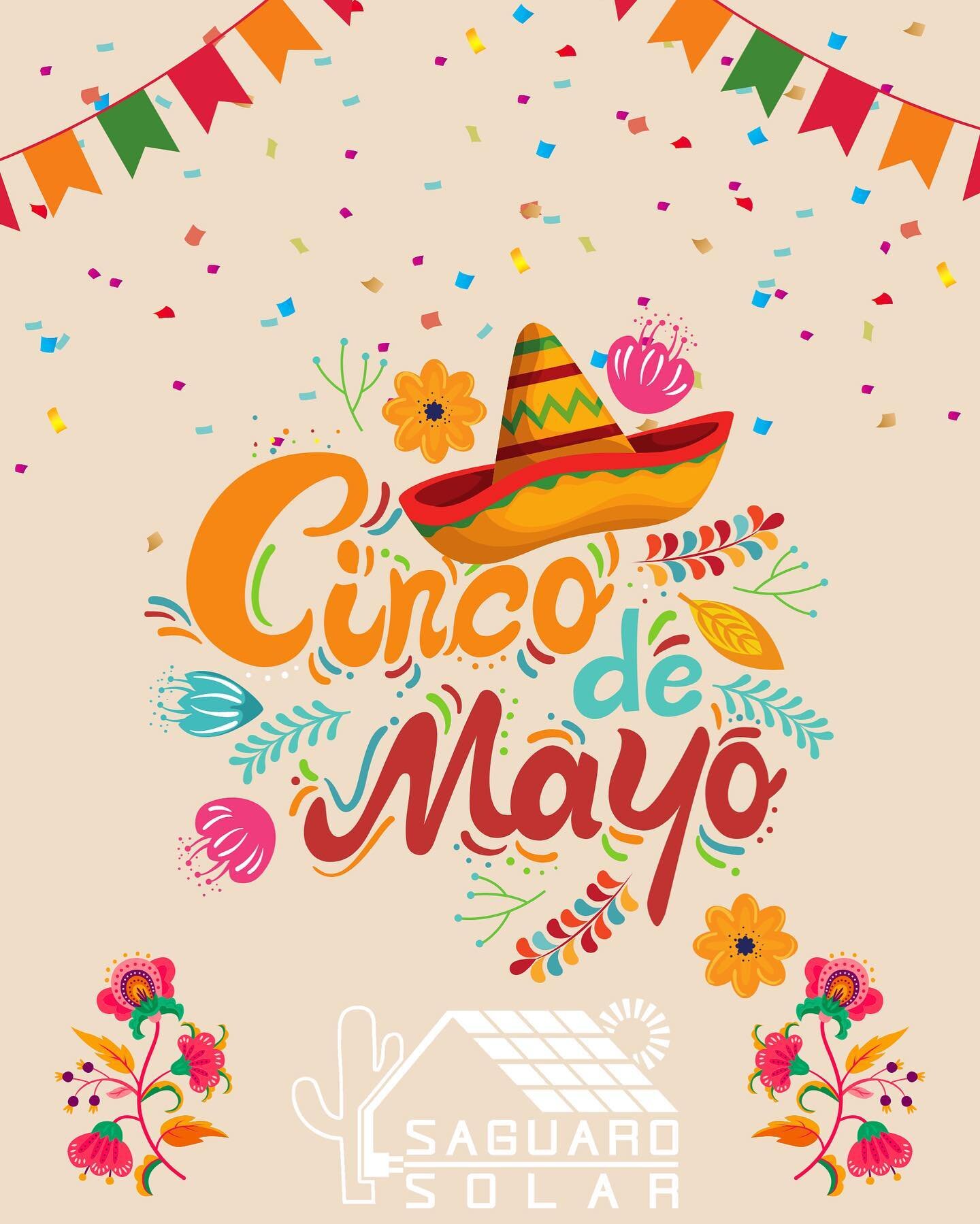 Happy Cinco de Mayo from the Saguaro Solar Family! We&rsquo;ll be celebrating at @reformatucson this afternoon. See y&rsquo;all out there! 🥳💃🏻

#saguarosolar 
#cincodemayo 
#gosolar♻️