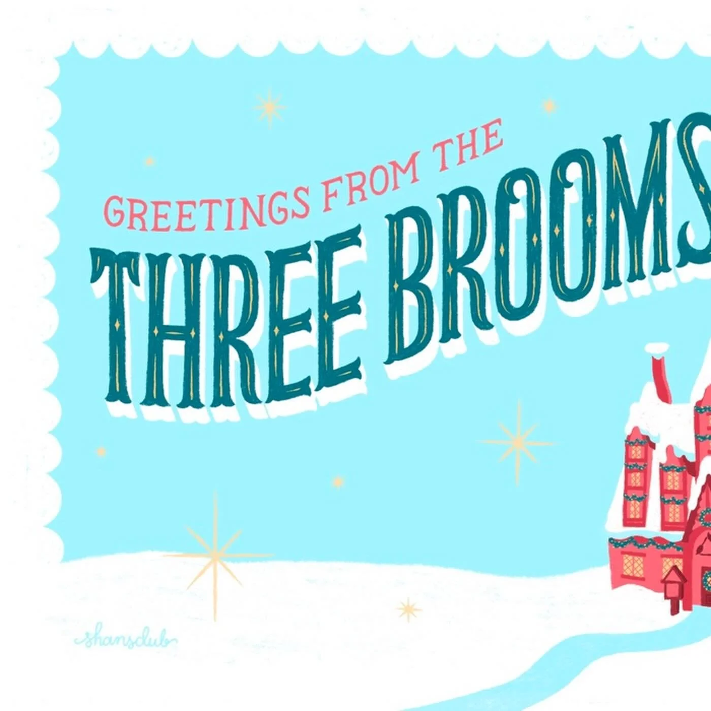 ✨ december&rsquo;s mail club: the three broomsticks ✨

#snailmail #postcard #artist #illustration #harrypotter