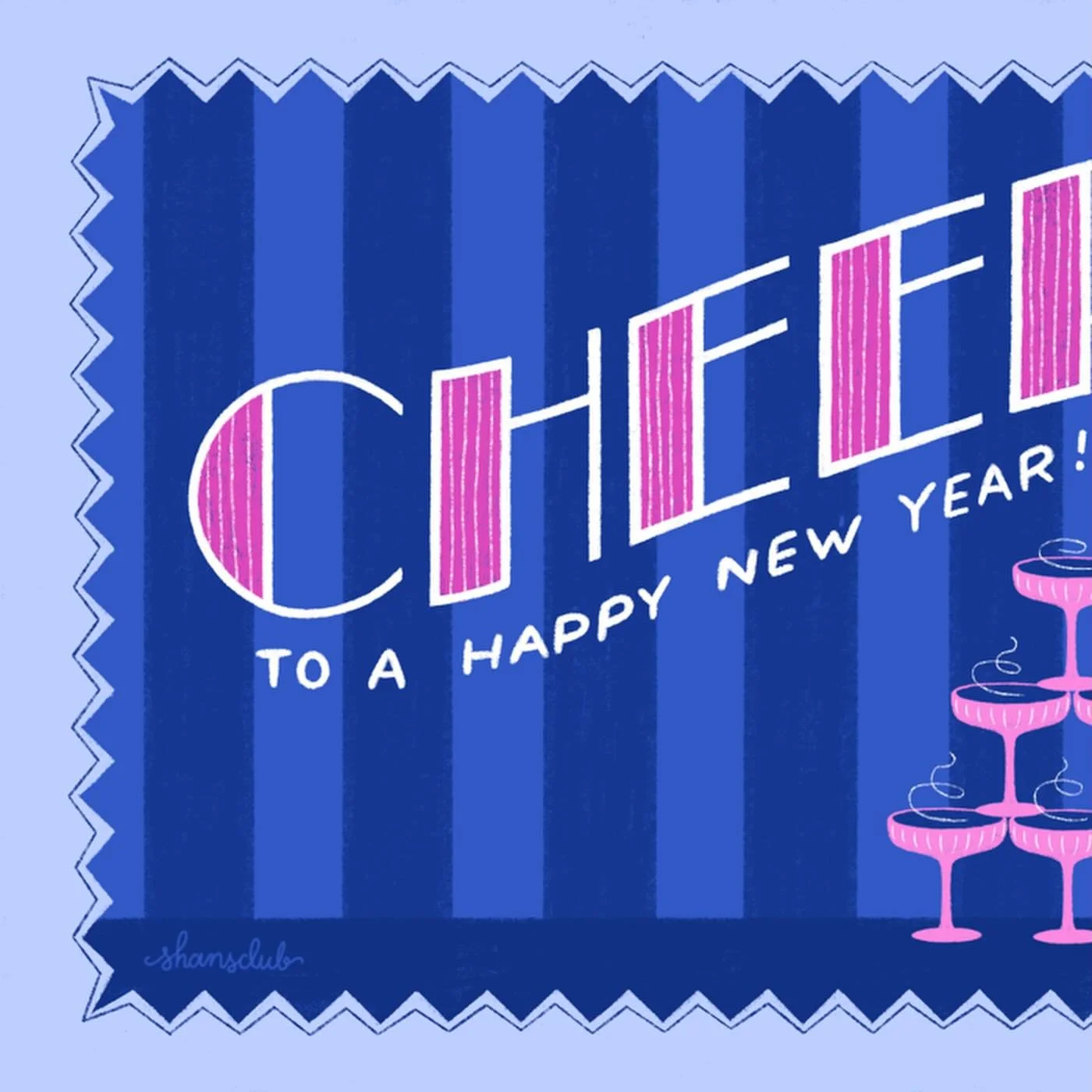 cheers! it&rsquo;s soon to be the new year and i thought i would celebrate by drawing something that makes me excited for the next year ☺️ i hope we can share some glasses of giggle water with each other to start the year with some laughter and fun

