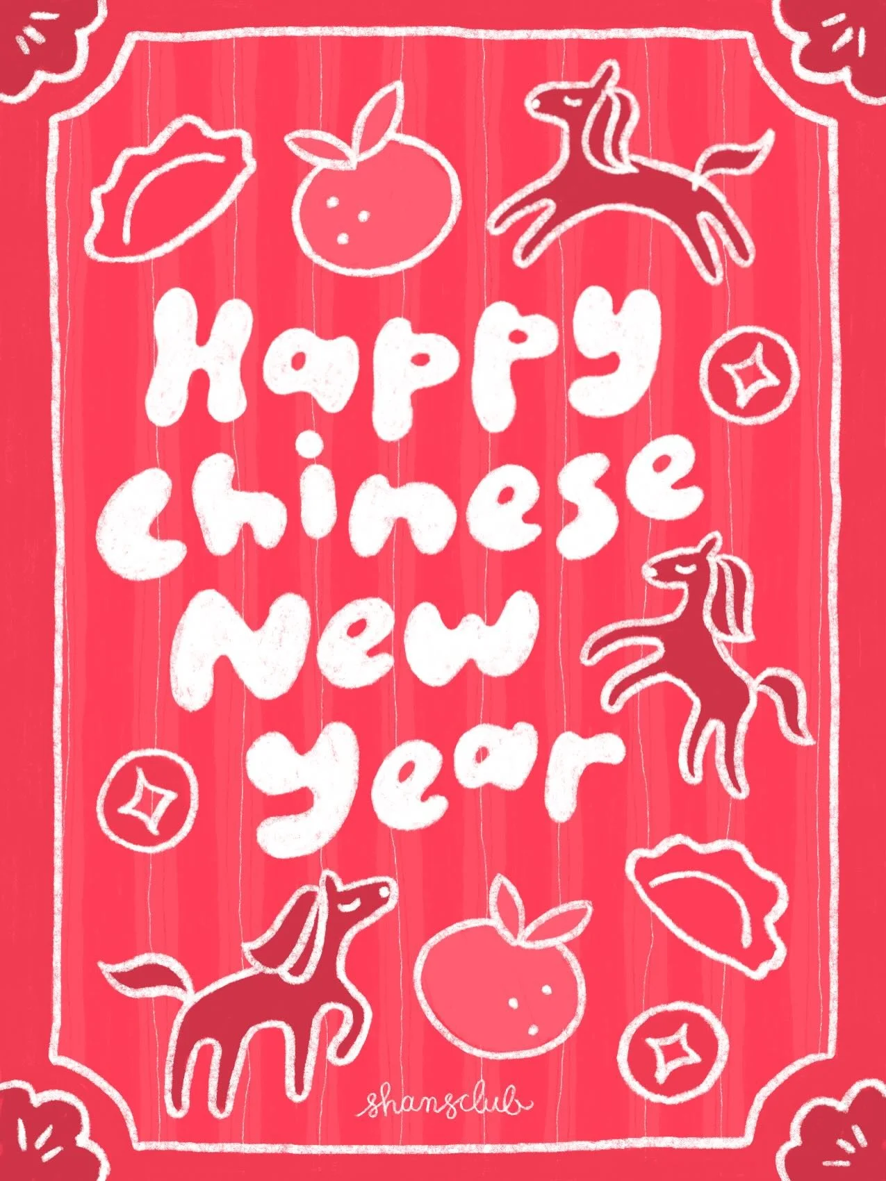 ✨🧧🍊 wishing everyone lots of good luck this year! 🍊🧧✨

#drawing #artist #yearofthehorse