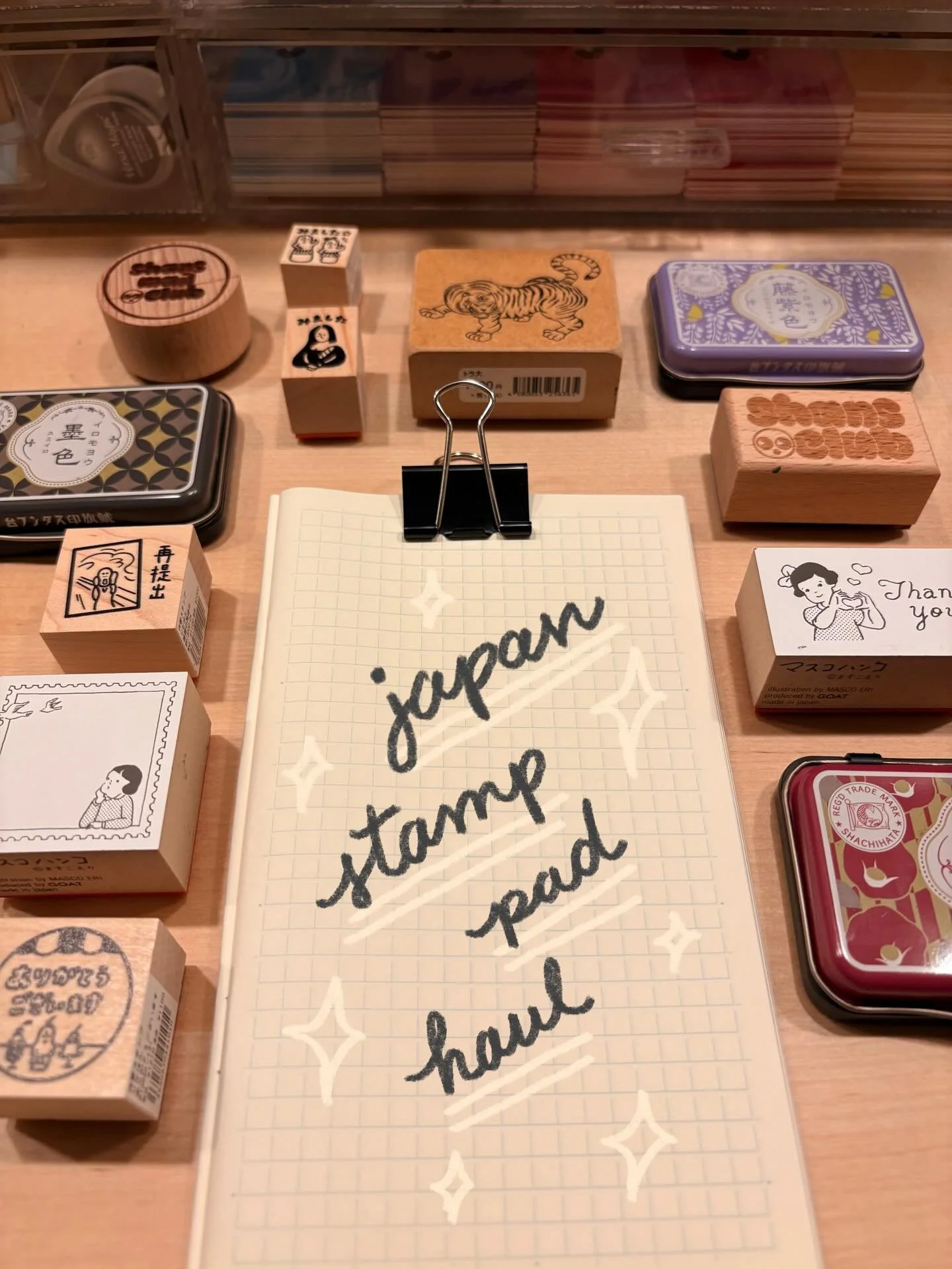 i found these beautiful tinned oil based stamp pads in a LOFT department store in osaka. they&rsquo;re so pretty i don&rsquo;t want to use them 🫣

#stamps #penpal #journaling