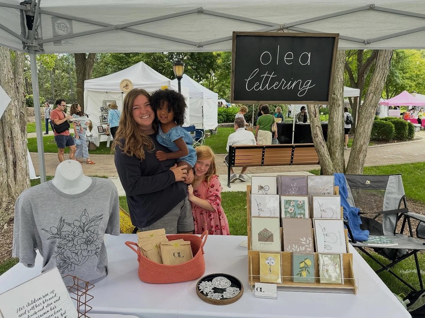 My girls got to spend some time with me at my market a couple of weekends ago and it made my heart so glad 🥰 I hope they see my hard work, love of creating and willingness to try new things. 

#olealettering #smallbusiness #shoplocal #shopsmall