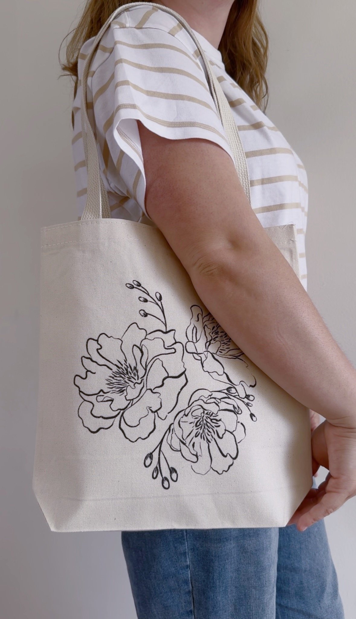 floral tote bag