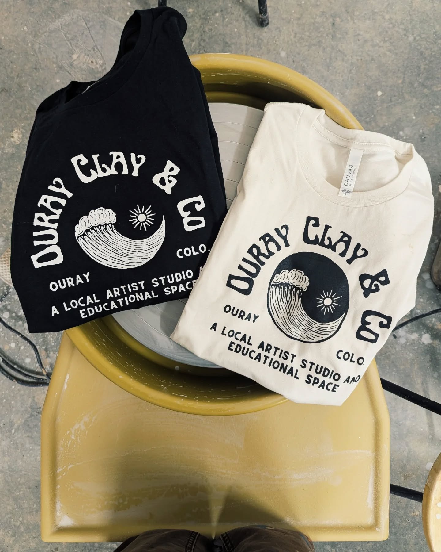 Big ol thanks to our local homie @thees_tees who's a screen printer based out of Silverton for printing tees for our collective! You da best, thanks so much, Julian! We love them! 

#pottery #potterystudio #screenprinting #sanjuans #ouraycolorado #ou