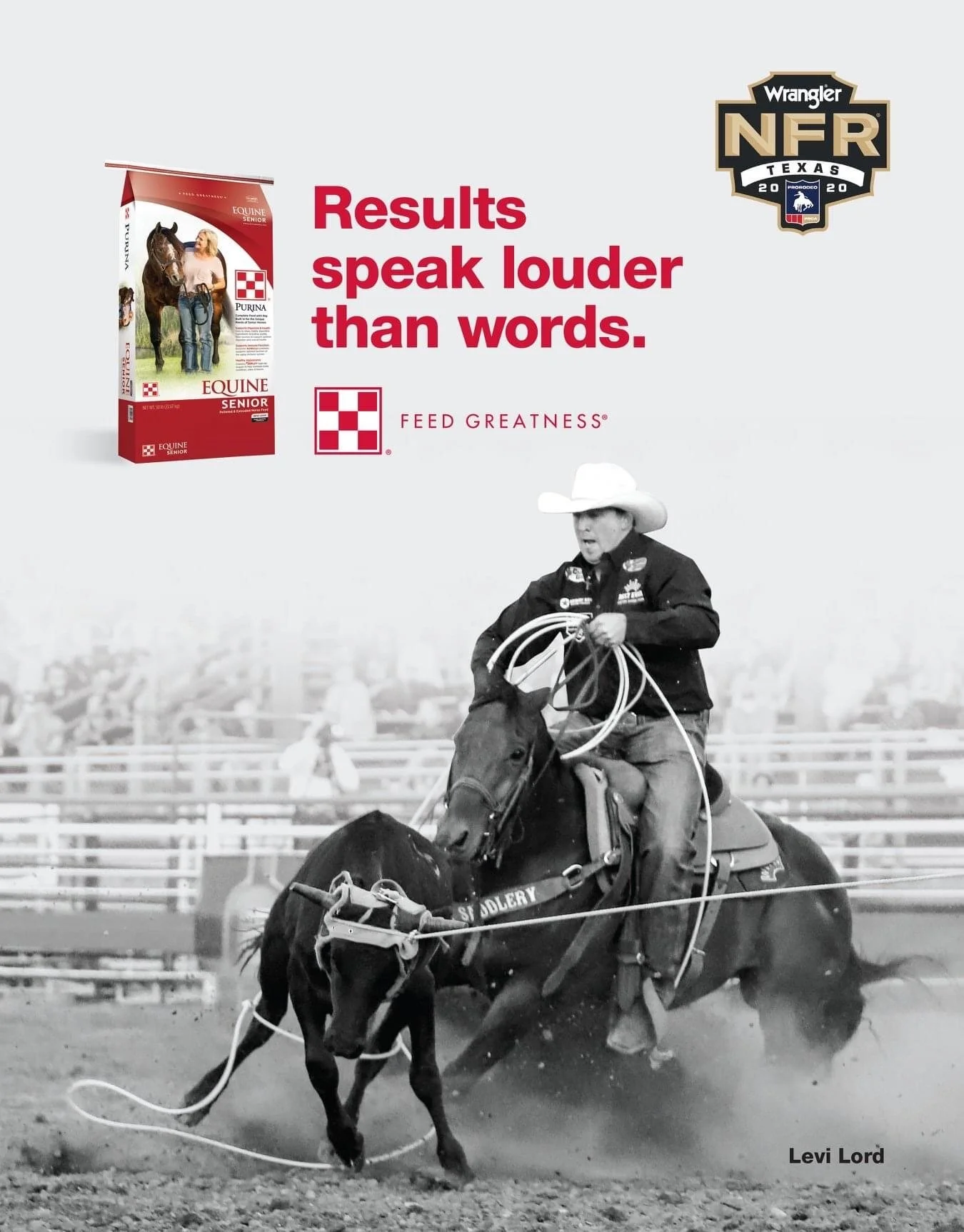 2020 Purina Performance Horse advertising for the National Finals Rodeo