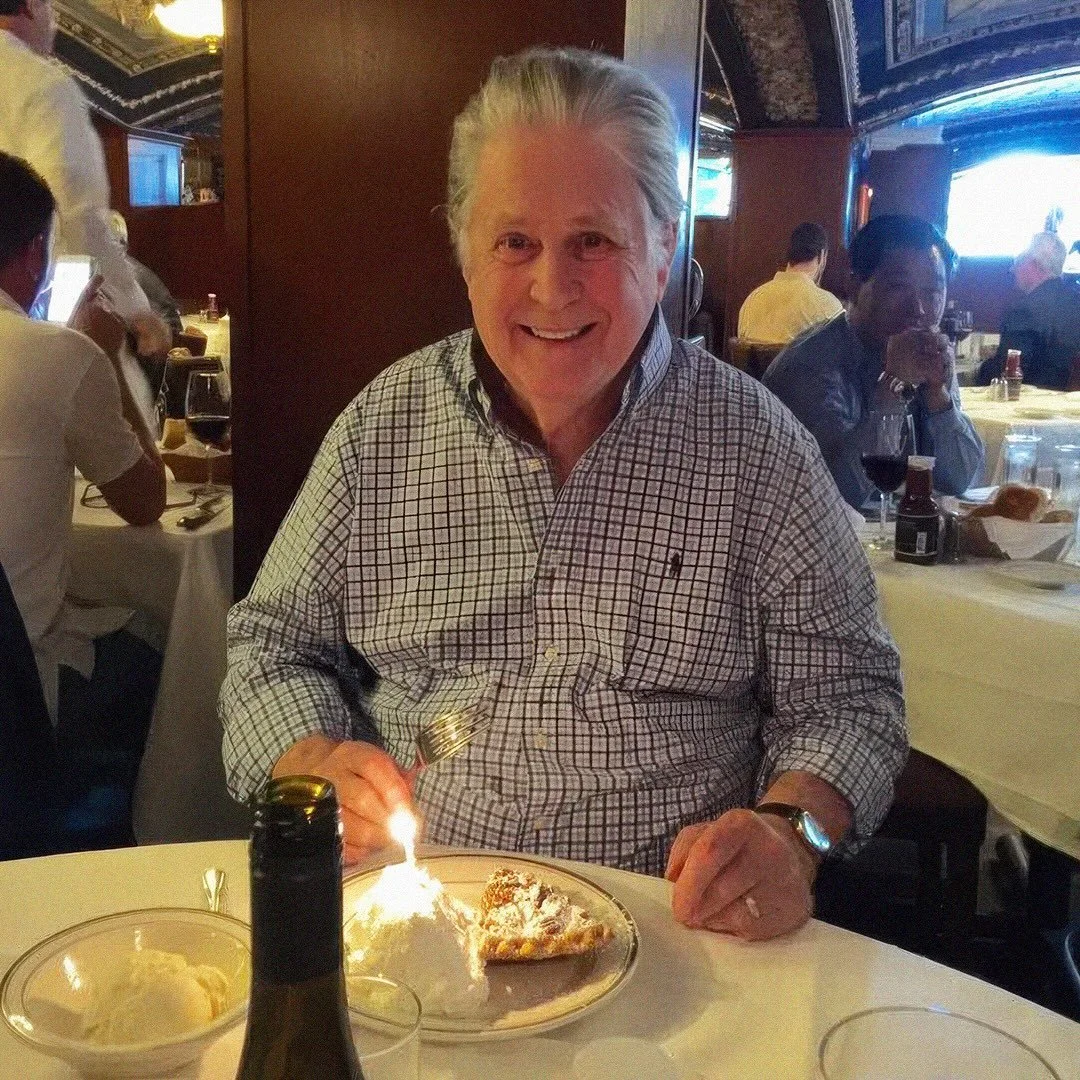 Brian loved eating at restaurants on tour. Here he is in 2016 dining in New York City.