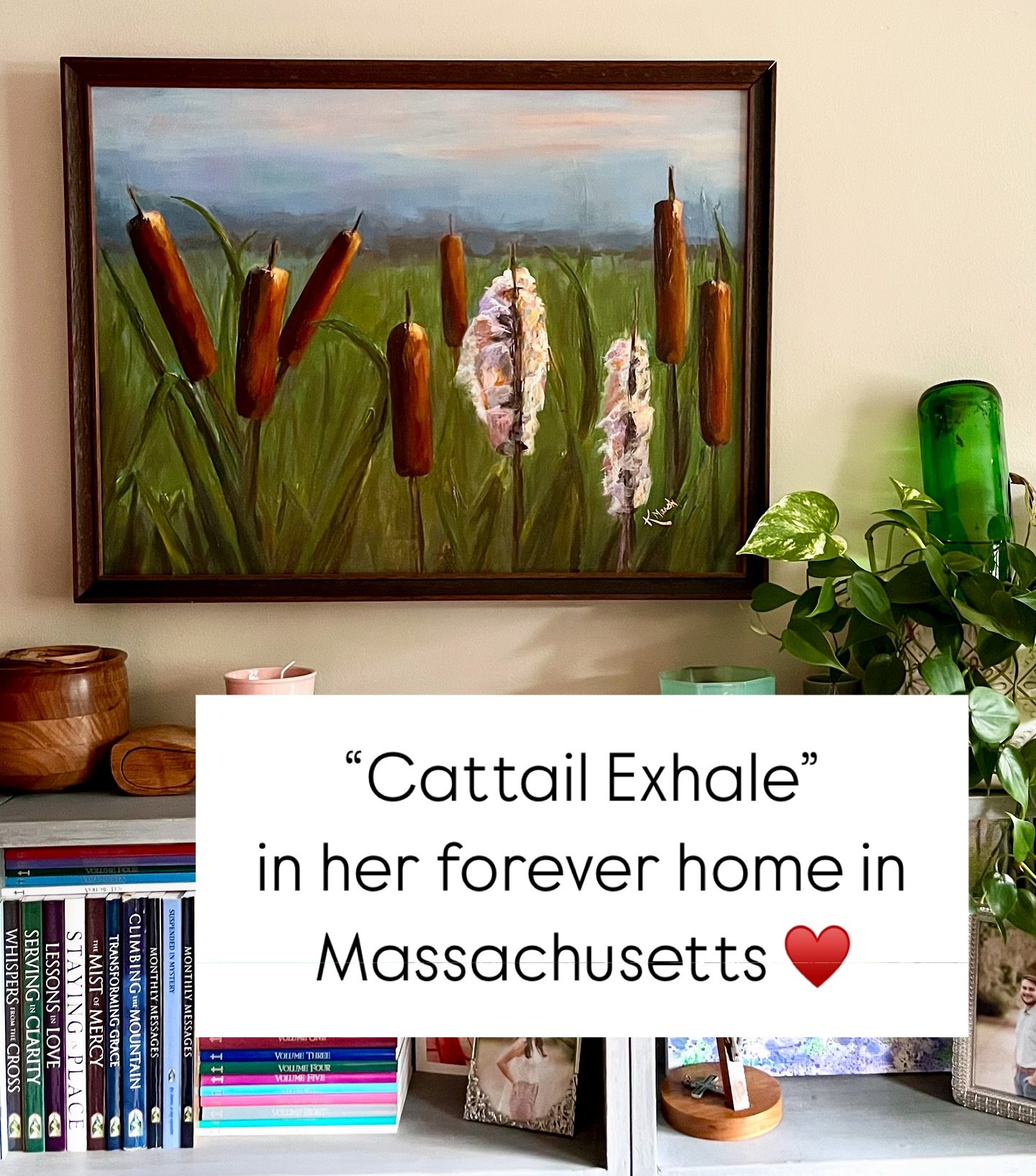 Not only does my client LOVE 💕 Maine, but her kiddos secretly purchased Cattail Exhale for Mothers Day!  I couldn&rsquo;t love this more. 💜 Both of us grew up with cattails as part of childhood and now we have this in common as well. Somehow the pa
