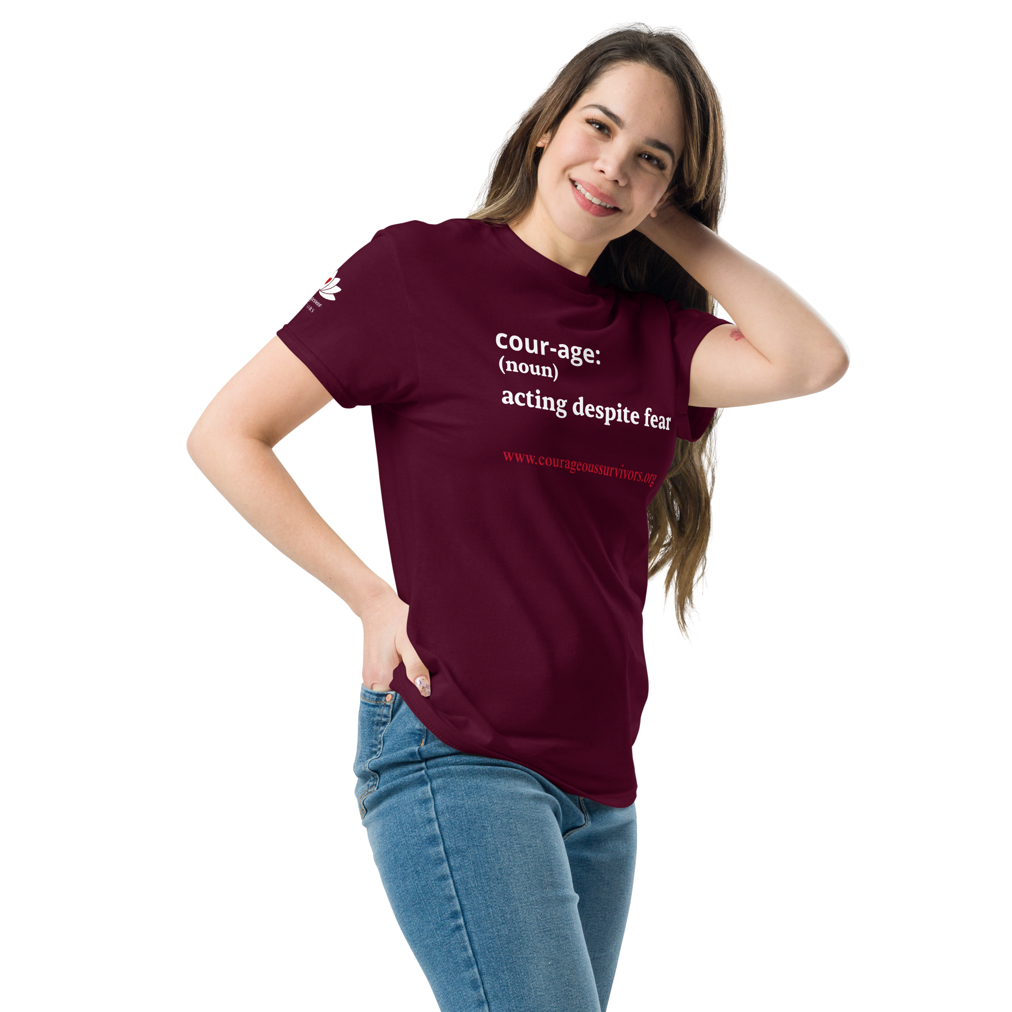 unisex-classic-tee-maroon-left-front-68af6d50eccf7.png