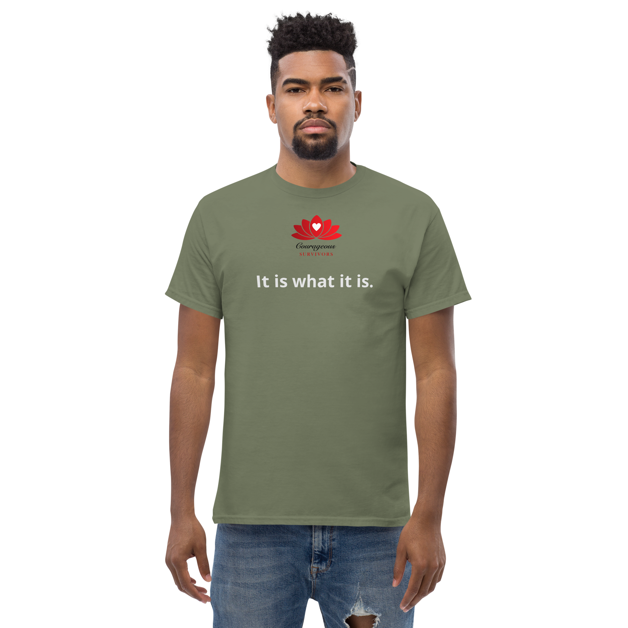 unisex-classic-tee-military-green-front-68b9039276bf4.png