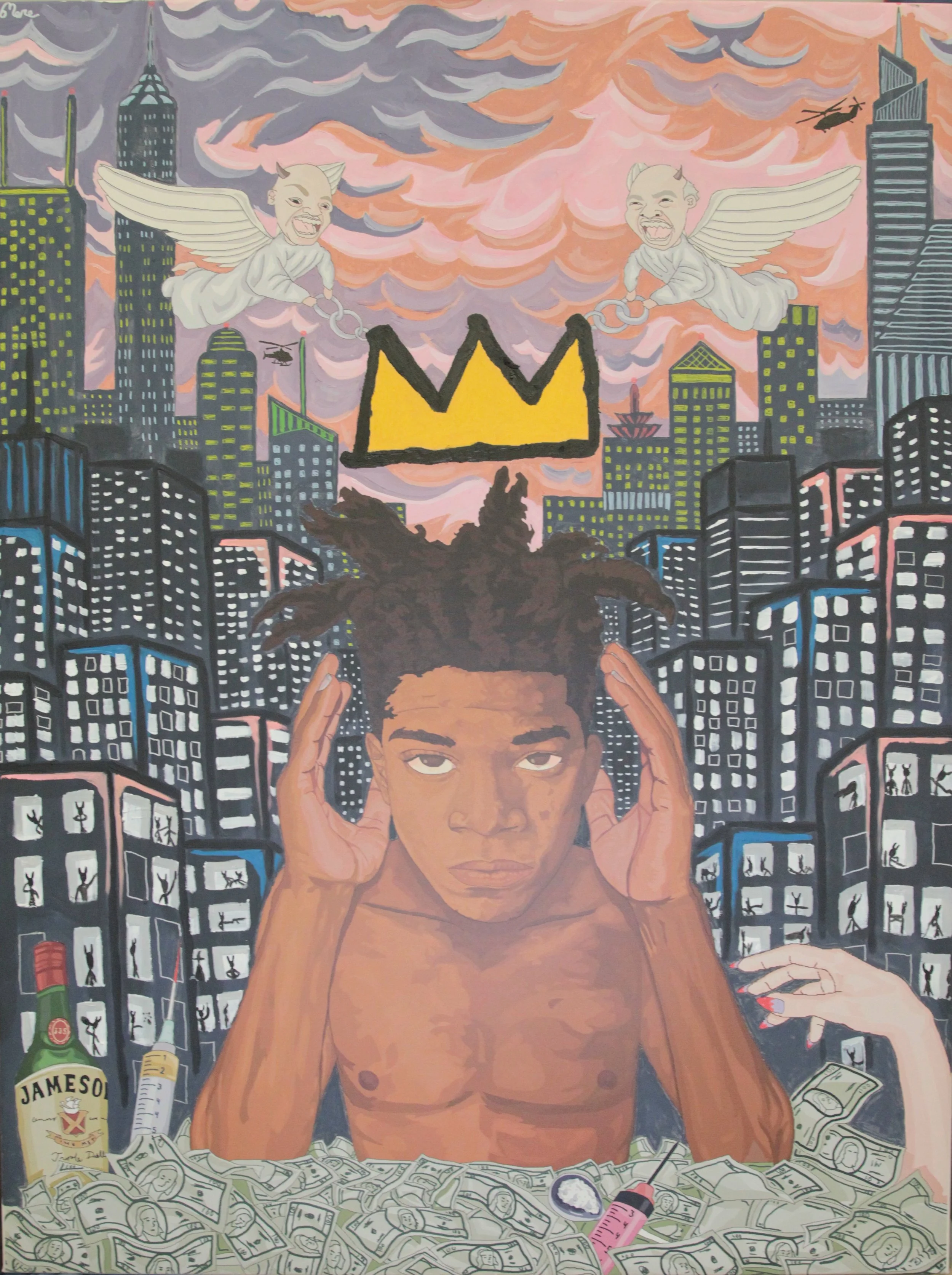 FAMOUS | Acrylic, Oil Pigment on Canvas | 36" x 48" x 1.75" | $1600