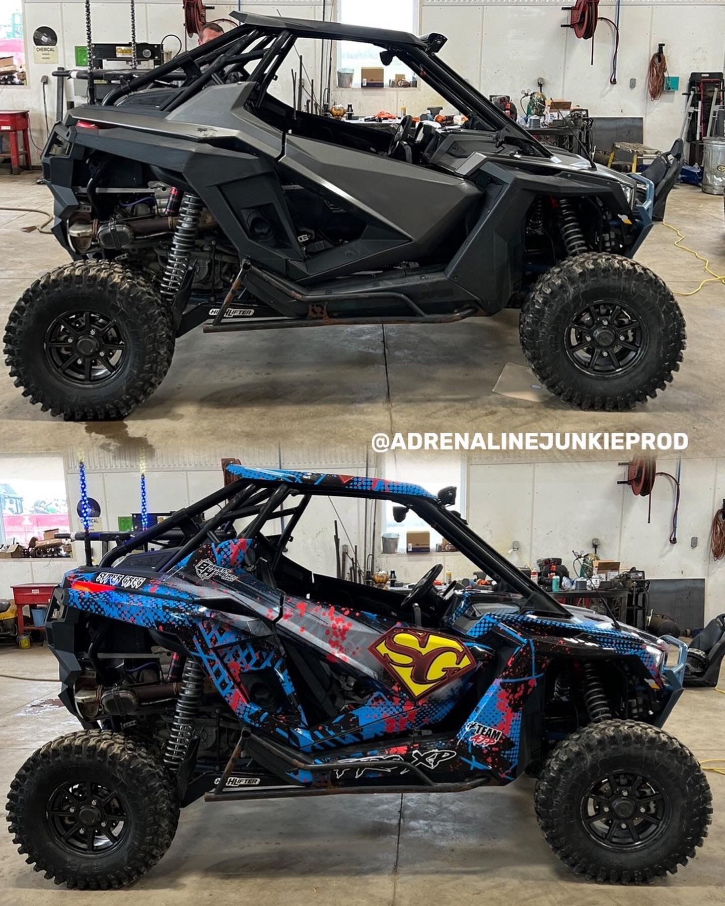 #SuperGreg just got more super! Check out this badass custom wrap from @barrett_hepburn_design It turned out awesome! It&rsquo;s like a superhero outfit and cape for SG&rsquo;s RZR! Now we just need to get him a cape to ride in and see what he does n