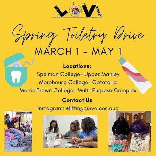 CHEERS TO A NEW MONTH AND TO WOMANS HISTORY MONTH! 👏🏽

L🌎V is partnering with @spelmanpds by collecting items for our toiletry drive HAPPENING NOW UNTIL MAY! Check out the list of UNUSED ITEMS we are looking for and to find donation locations on y