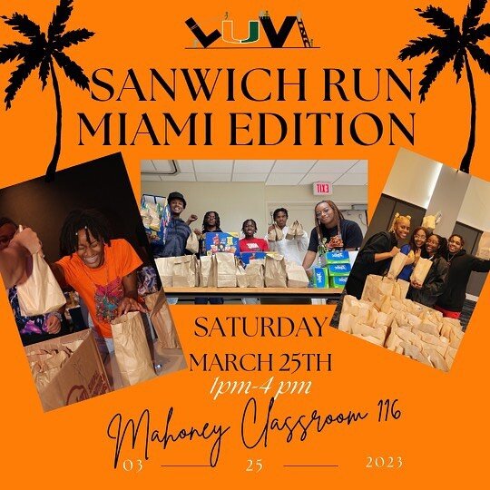 🚨5 DAYS AWAY🚨
Lifting Our Voices is on the road again, and this time&hellip; TO MIAMI 🏝️‼️ We will be hosting Sandwich Run 🥪🏃🏾&zwj;♂️💨 this weekend Saturday March 25th 1PM-4PM at the University of Miami in Mahoney Hall. Lifting Our Voices Inc.