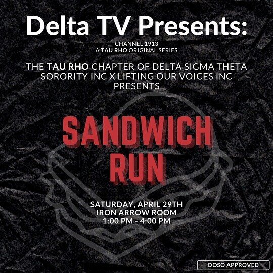 Come join us this Saturday April 29th we will be hosting a Sandwich Run with @umiamideltas ‼️

Join us from 1pm-4pm @ Iron Arrow Room
🌎Ways you can help:
Join us to prepare meals, donate items from our list, or donate monetarily.
If you are unfamili