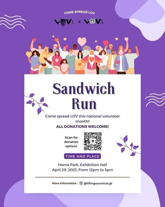 THIS SATURDAY Sandwich Run will be returning to GT&rsquo;s Campus and we will be partnering with @liftingourvoices.asc !! 🥪

This will be the last Sandwich Run on our campus for the semester, so make sure to show up and show out!!

*REMINDER* Don't 