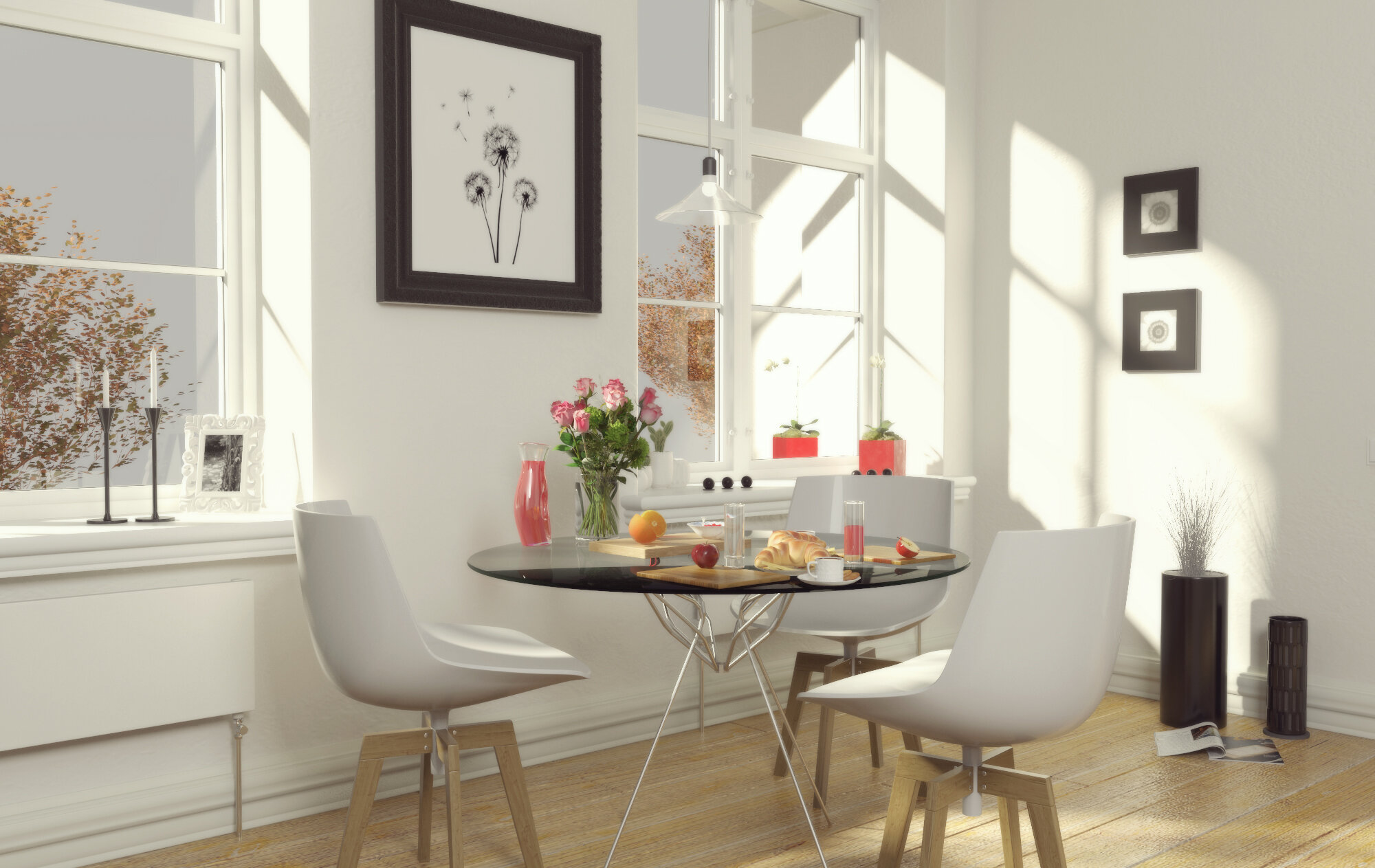Glass breakfast table NYC