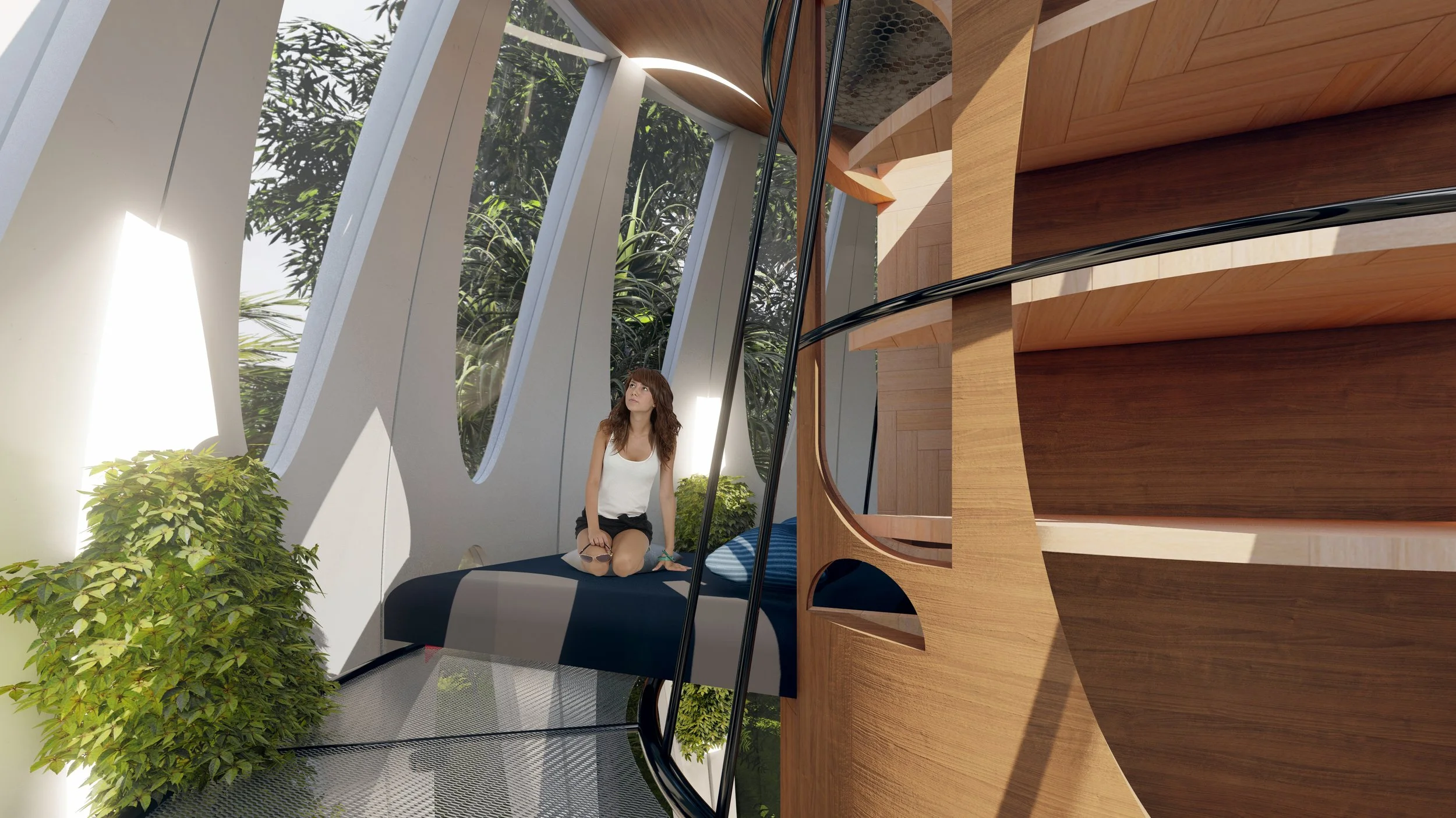 Kye-Tree House | 25 sq.m plastic recycled prefab housing - interior