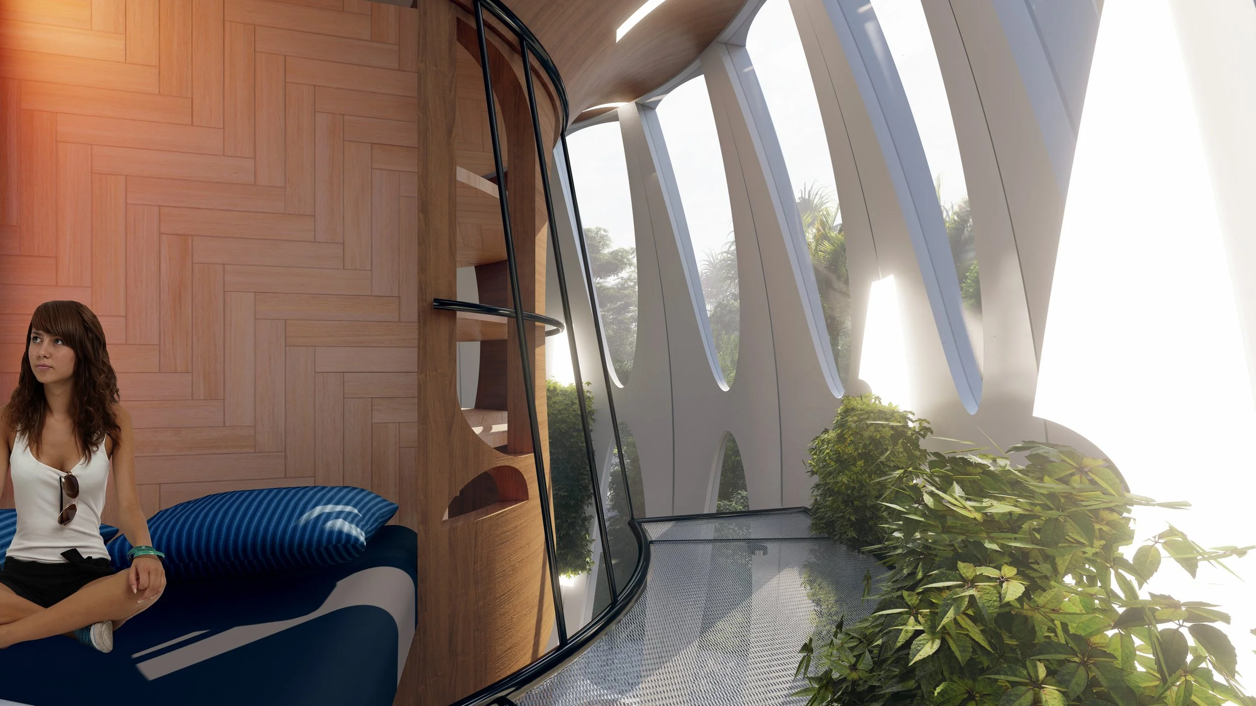 Kye-Tree House | 25 sq.m plastic recycled prefab housing - interior