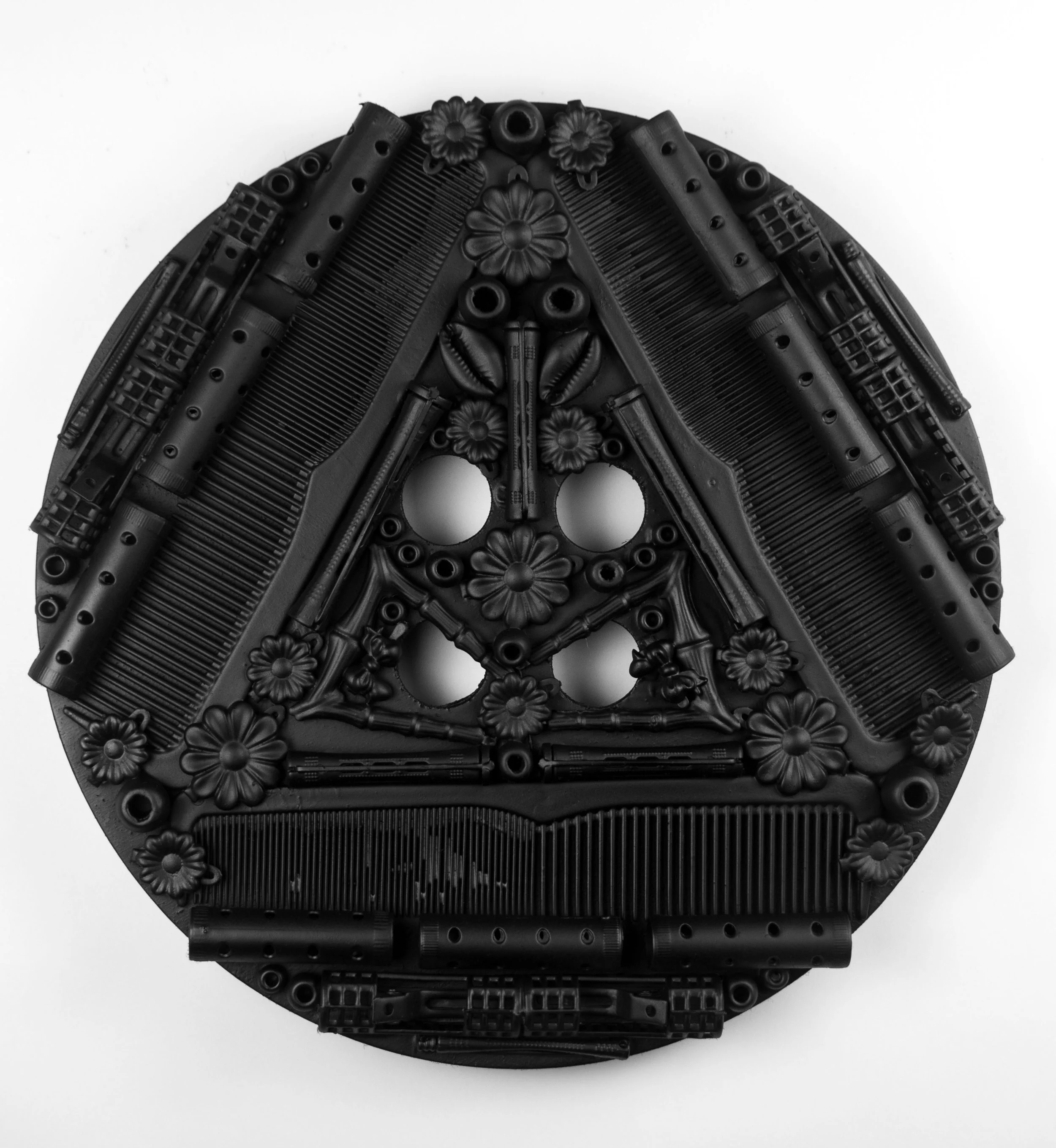 Triangle Parts 2025 12” Wood Round Panel with Found Objects