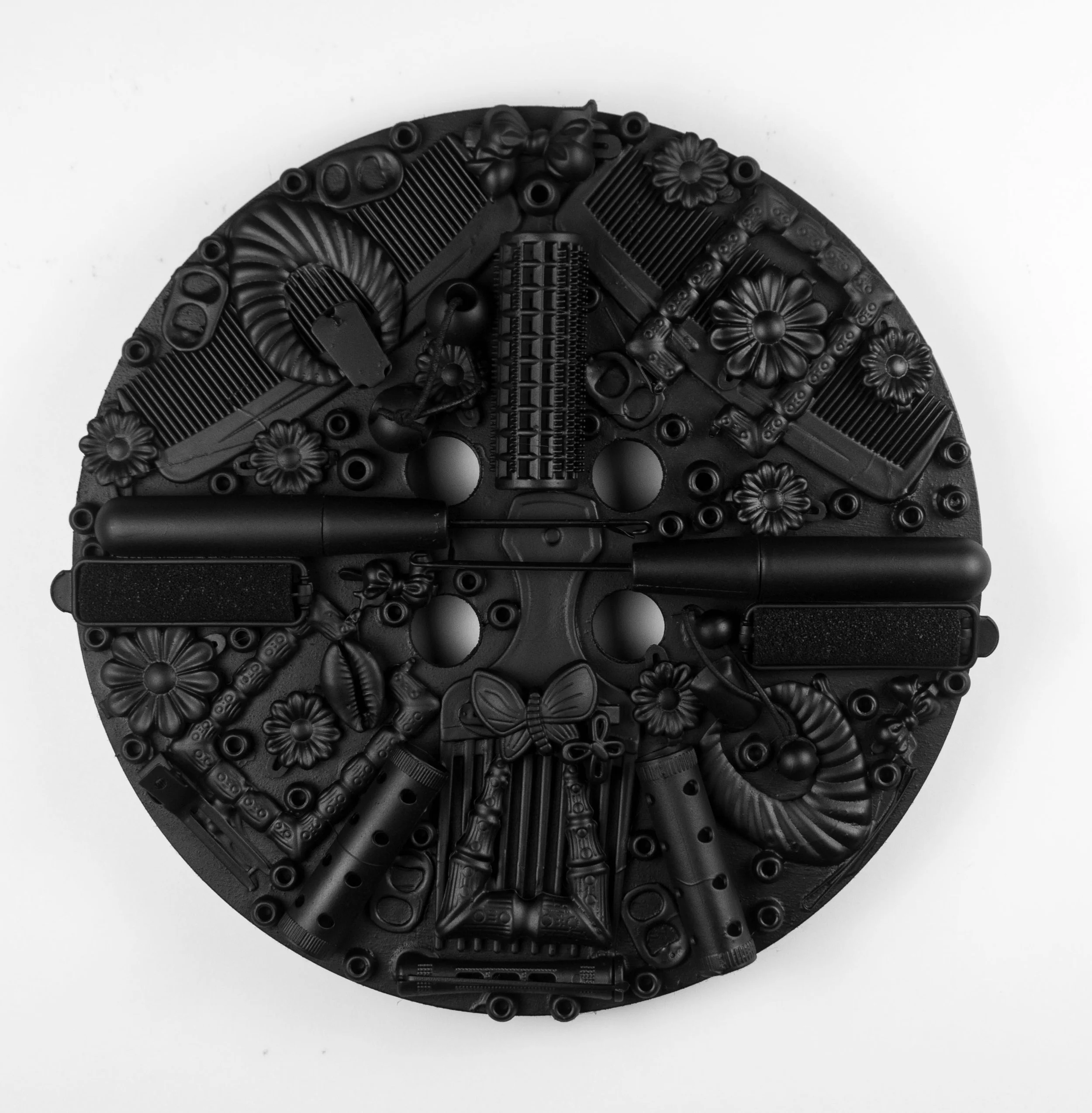 The Hook Up 2025 10” Wood Round Panel with Found Objects