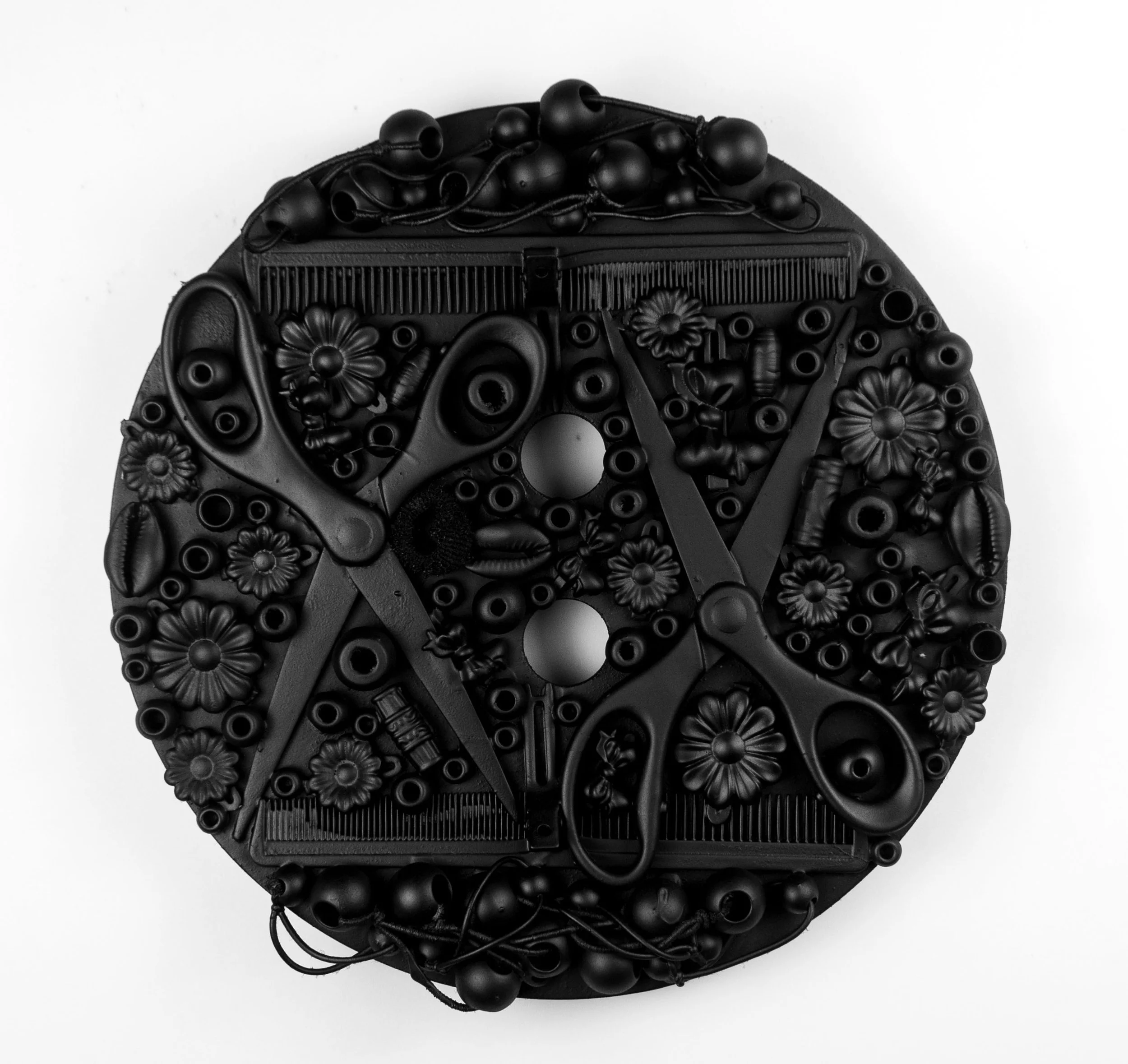 Chopped & Screwed 2025 10” Wood Round Panel with Found Objects