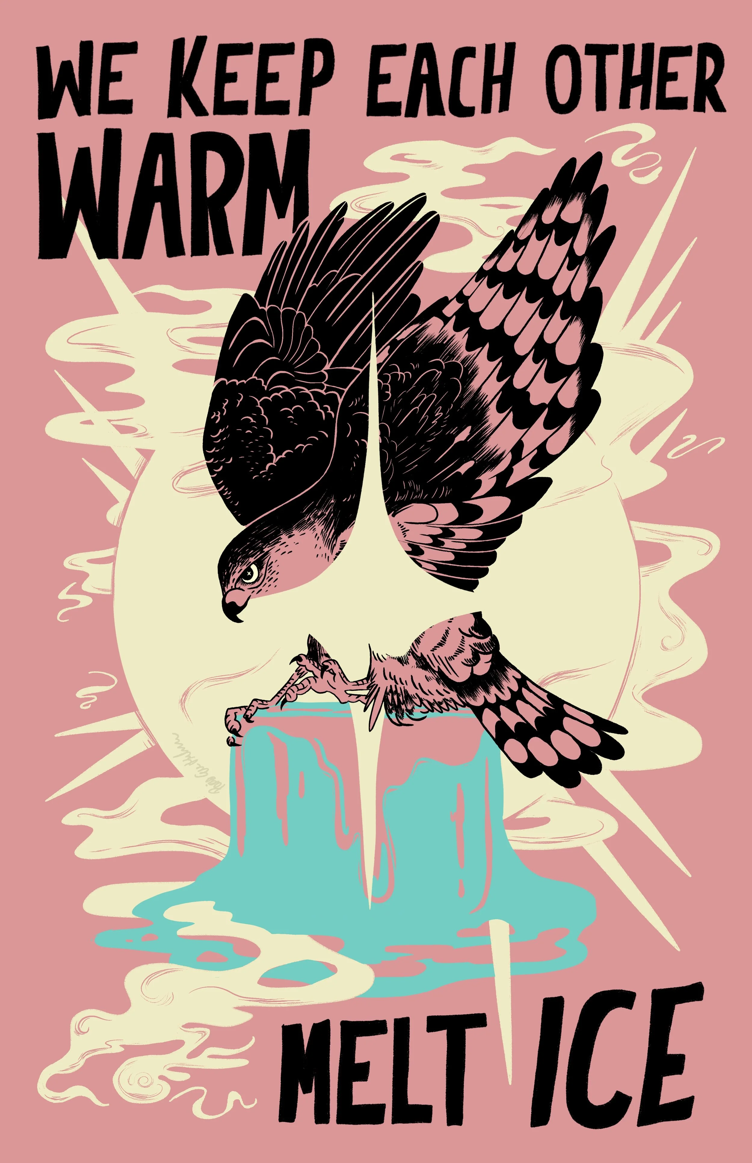 We Keep Each Other Warm Pink and Blue