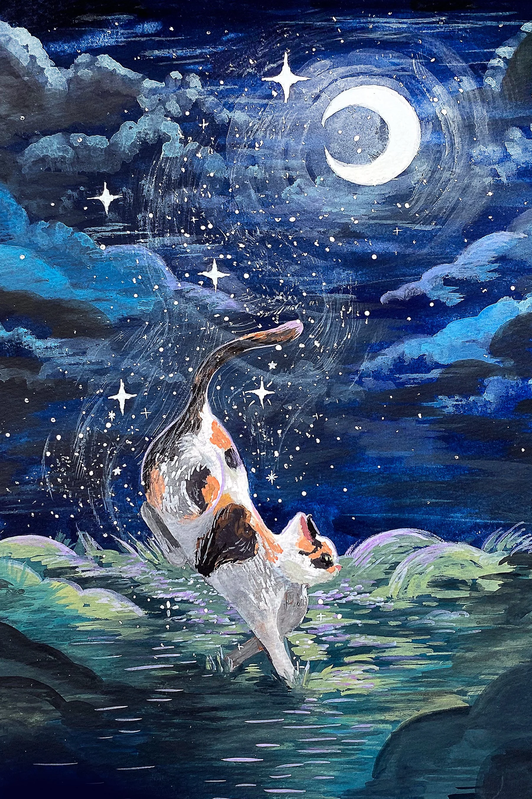 Magical Mochi, original artwork, gouache
