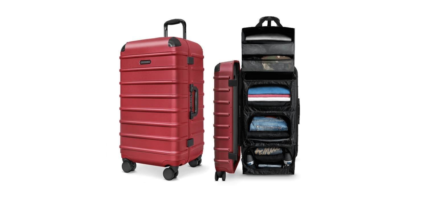 Truly Signature Luggage Travel Trunk, Pink, Vegan