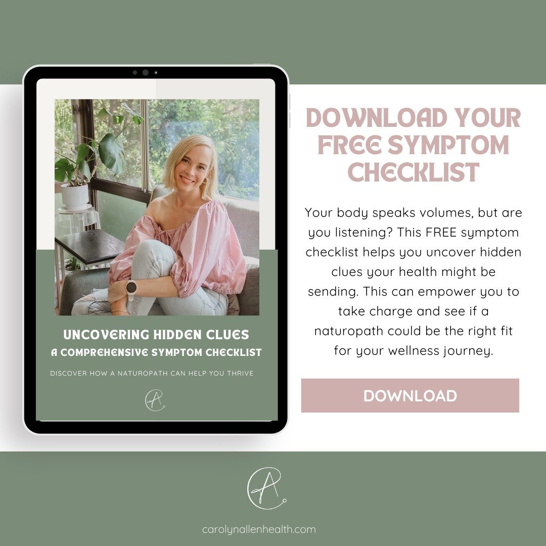 FREEBIE alert. I have put together a little something for you. Your body speaks volumes, but are you listening? This FREE symptom checklist helps you uncover hidden clues your health might be sending. This can empower you to take charge and help you 