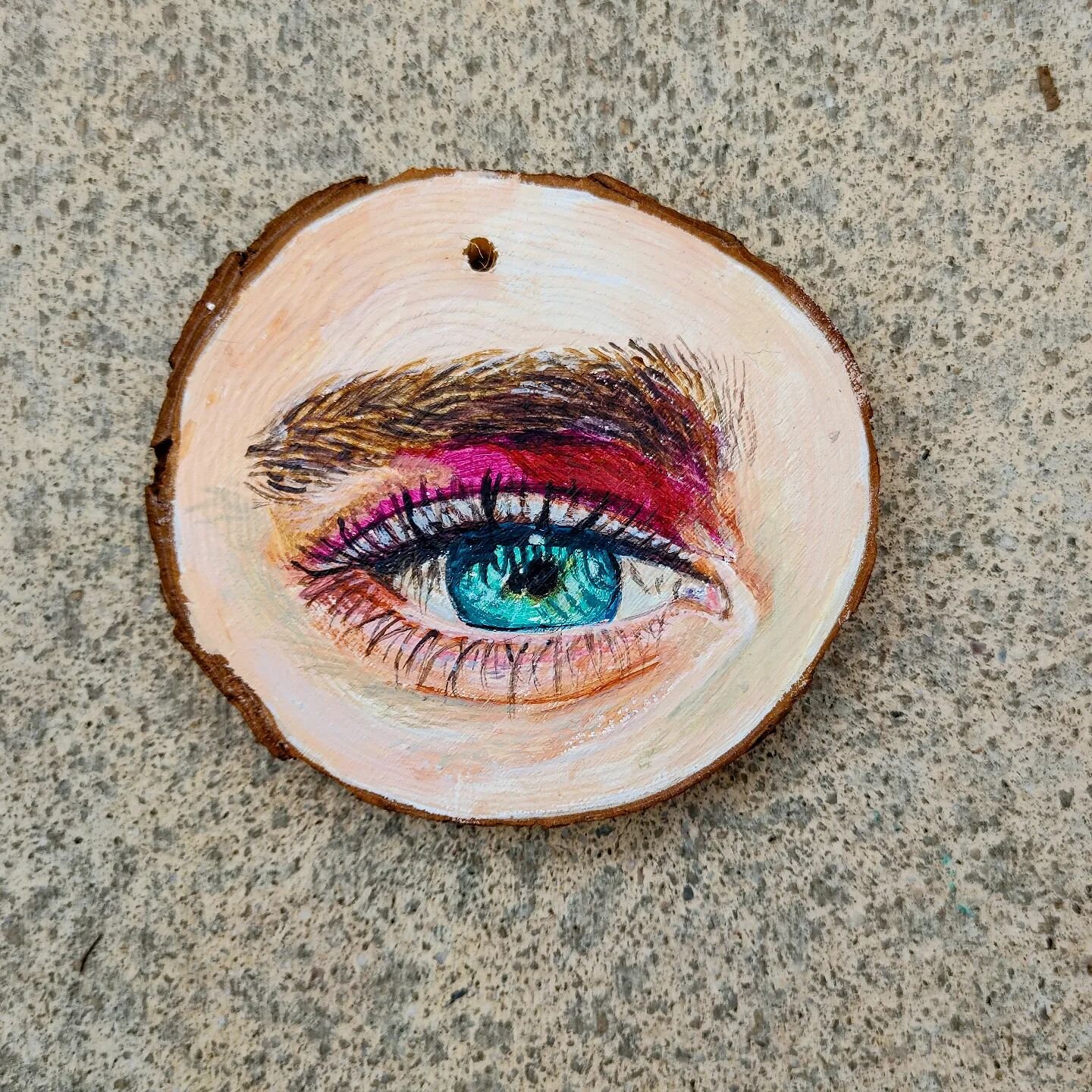 &quot;Use your eyes to see the possibilities, not the problems&quot; uknown

Todays reminder -Since things sometimes don't go the way we plan- Can you relate? 

Had these little wood ornaments left over from christmas so why not paint an eye. I love 