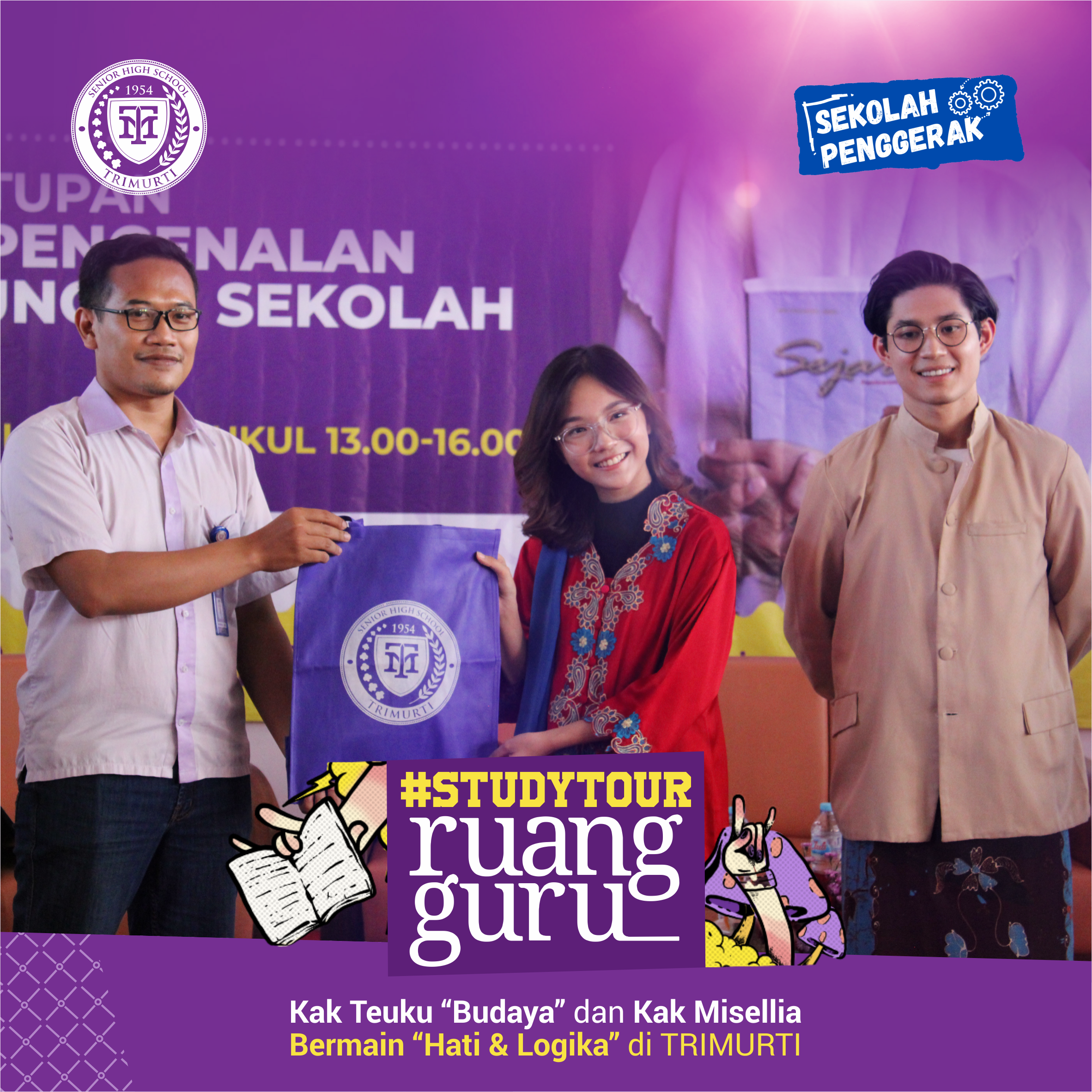 Study Tour RUANG GURU: Kak Teuku Rassya “Budaya” &amp; Kak Misellia Bermain “Hati &amp; Logika” di TRIMURTI.