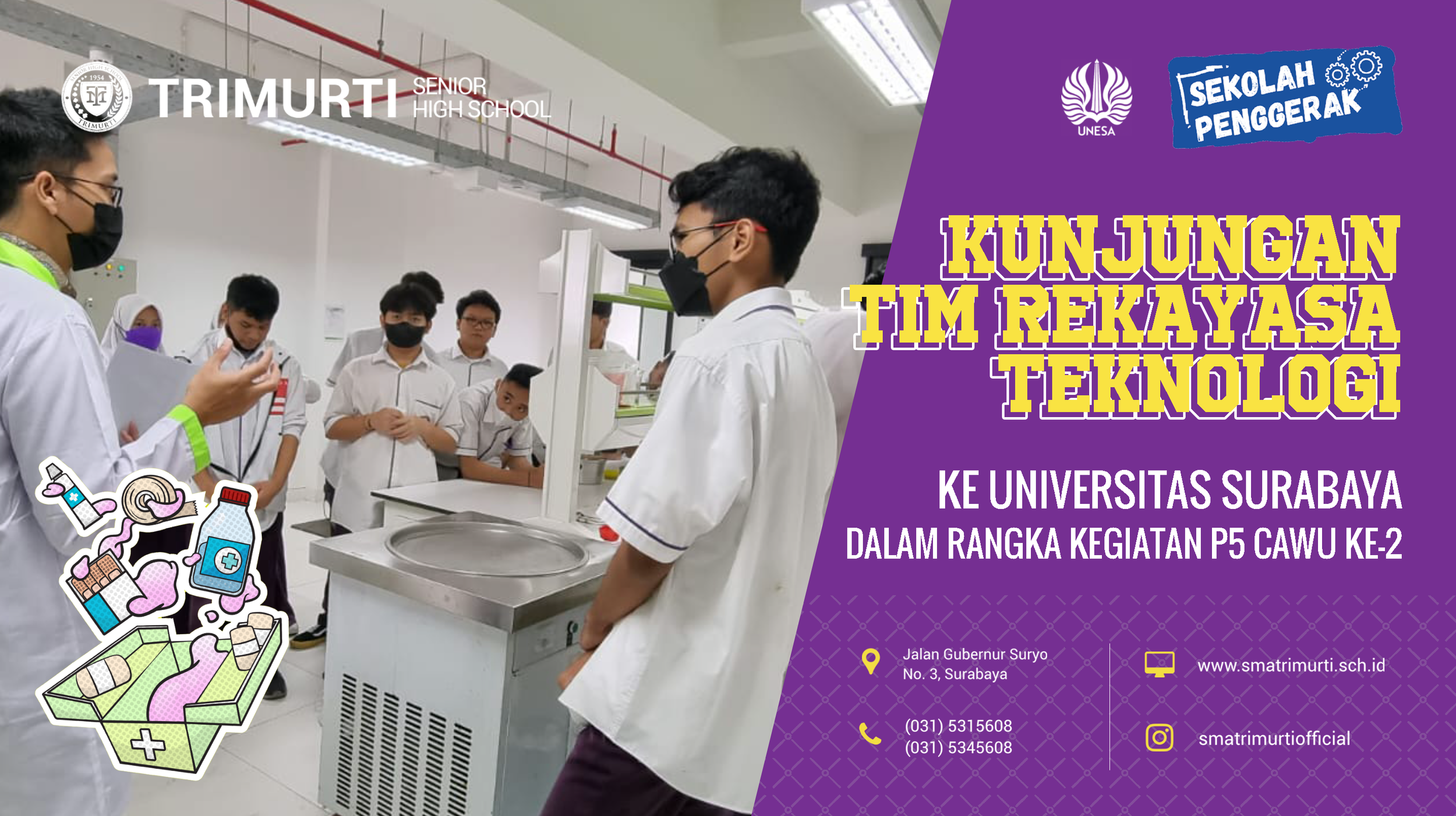Kunjungan Tim Rekayasan Teknologi ke Universitas Surabaya dalam Rangka Kegiatan P5 Cawu ke-2