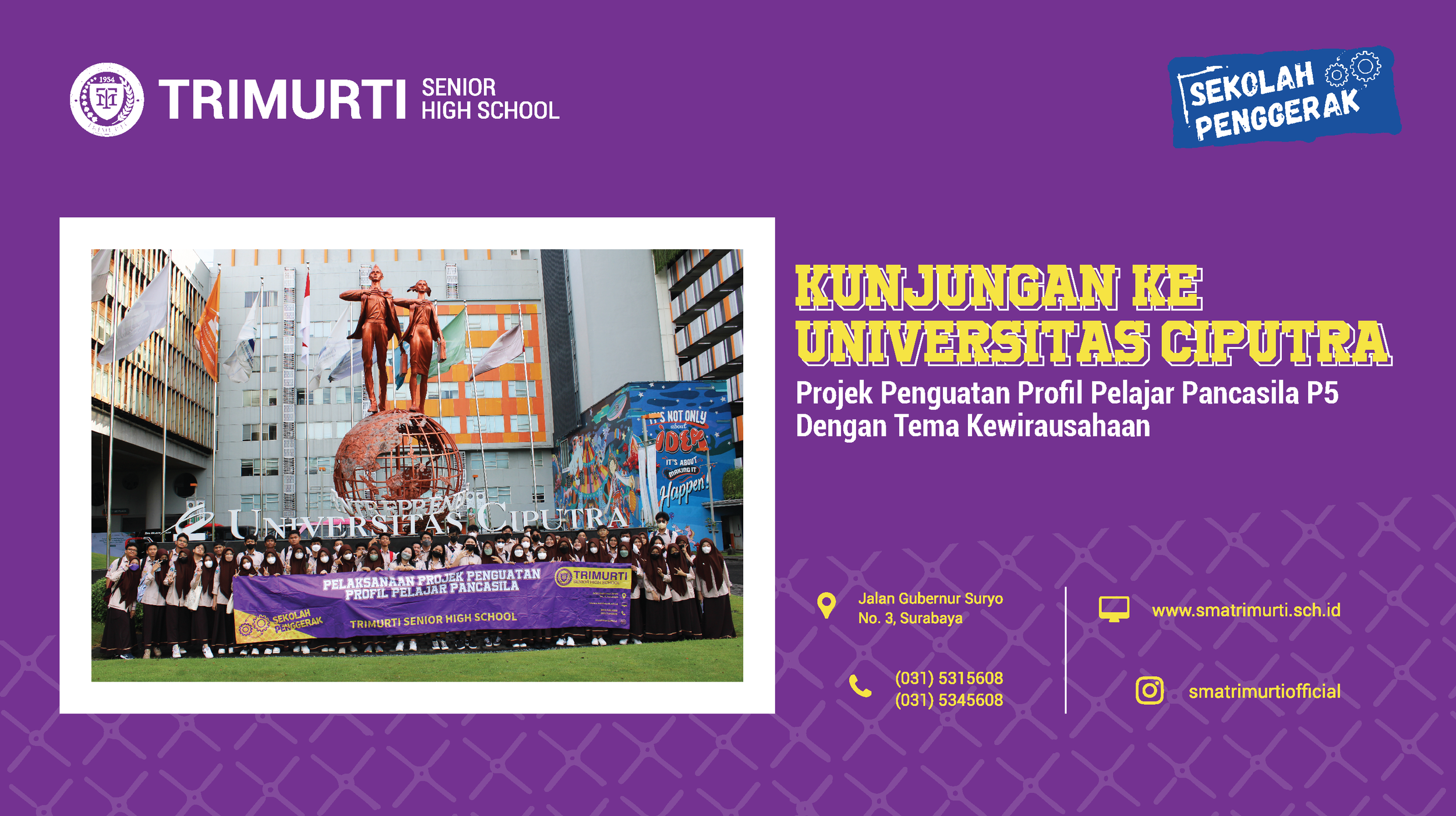 Kunjungan Ke Universitas Ciputra Projek Penguatan Profil Pelajar Pancasila P5 Dengan Tema Kewirausahaan