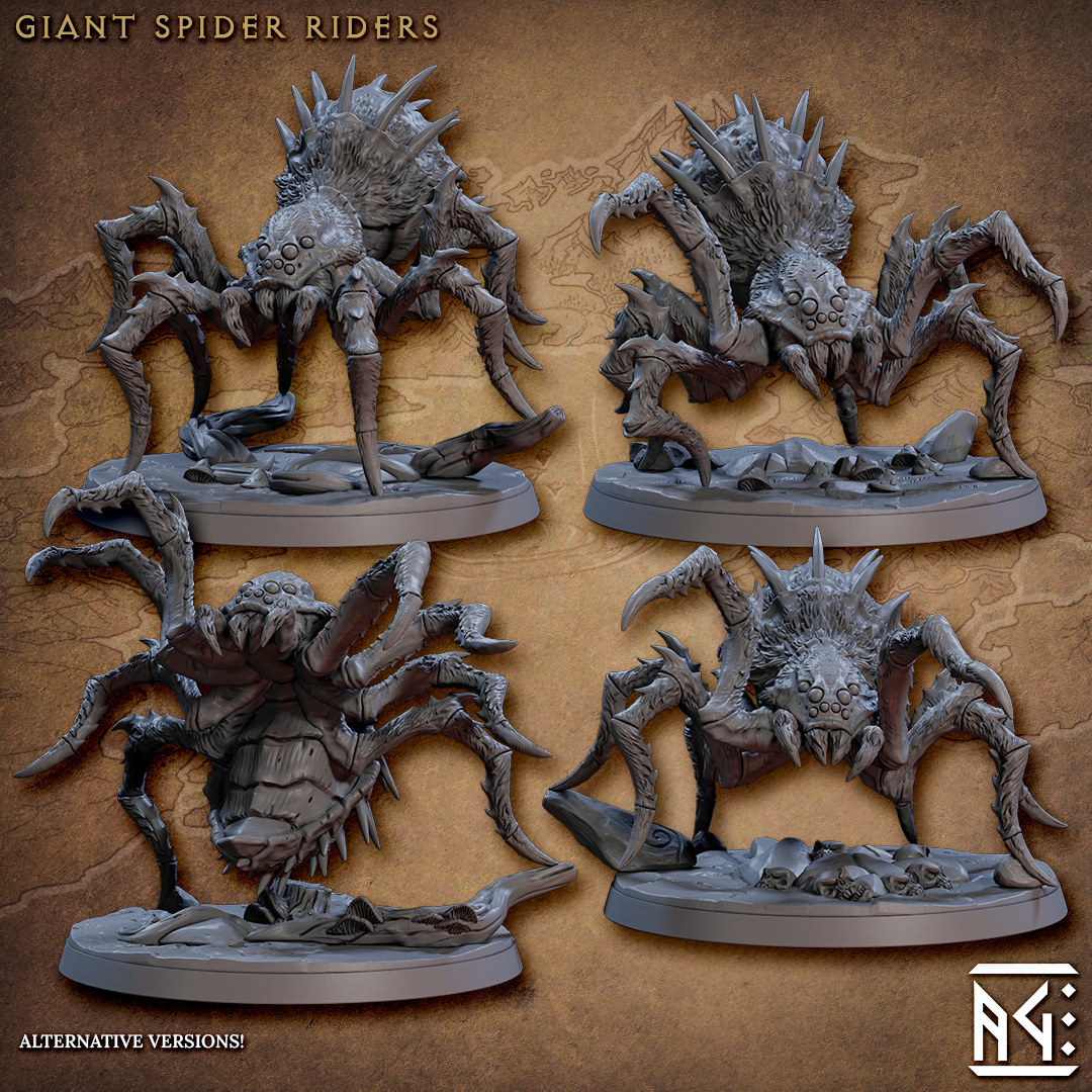 Set of 4 Giant Spider Riders — MiniMakerGames