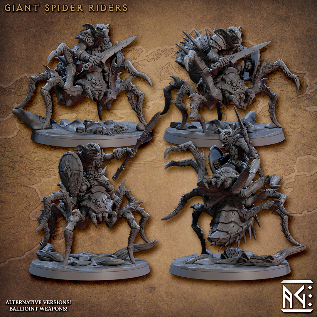 Spider Ridera Set of 4 Giant Spider Riders — MiniMakerGames