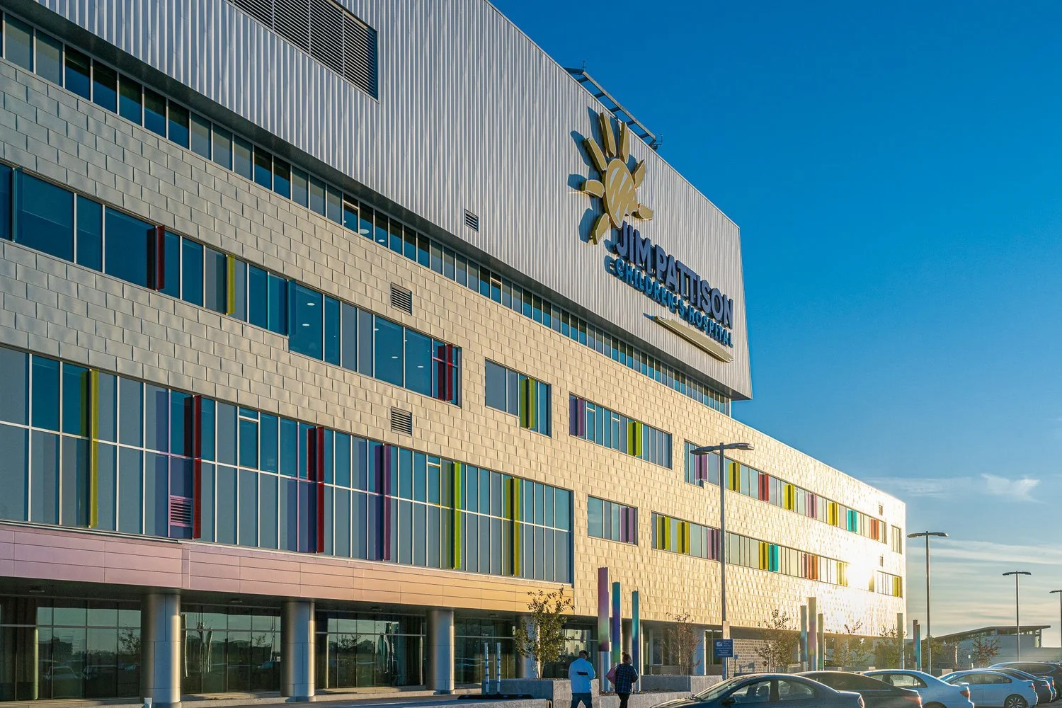 Commercial and institutional exterior photographed to show design and context