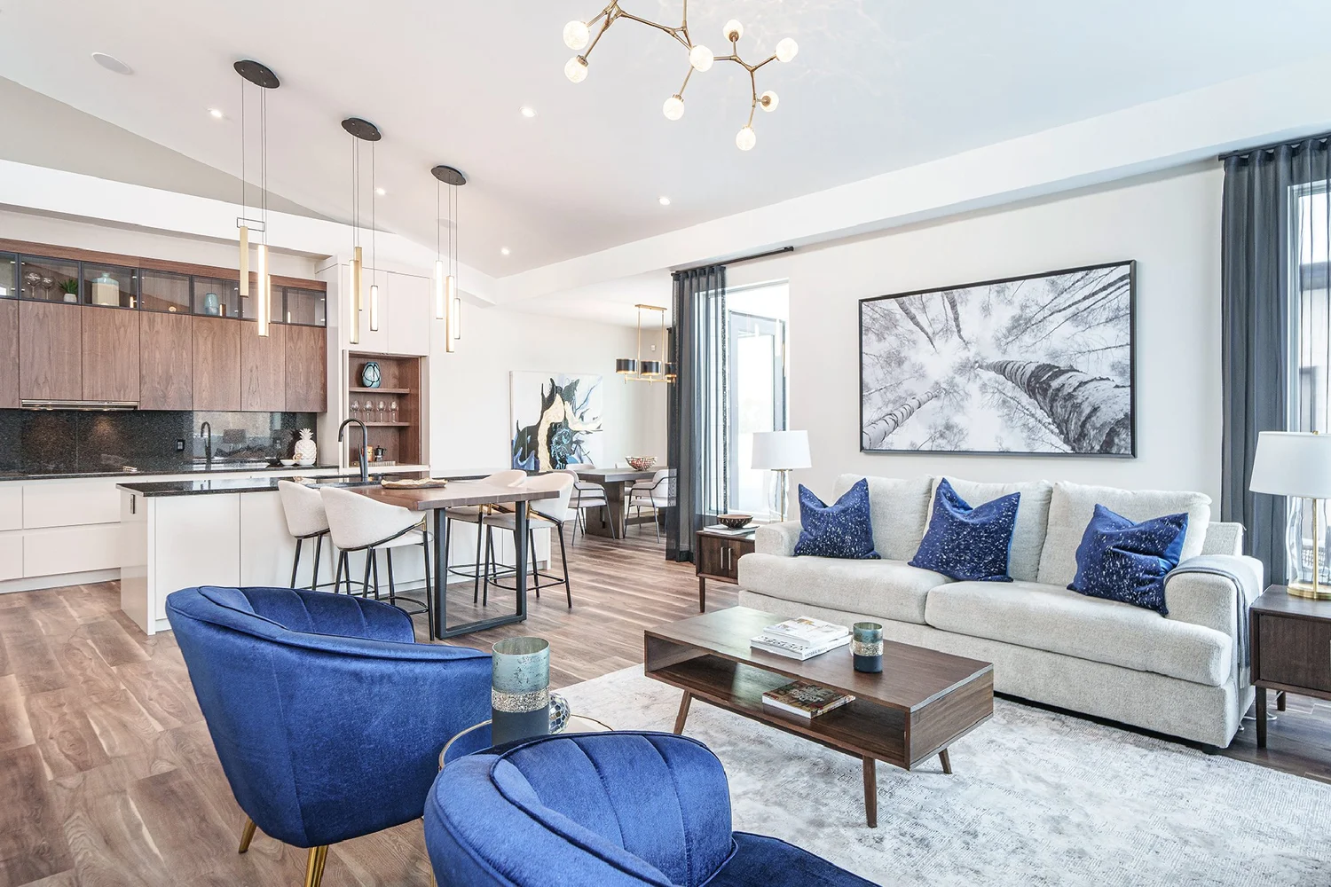 Professionally photographed open-concept residential interior