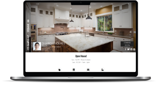 Representative property website template displayed on a laptop
