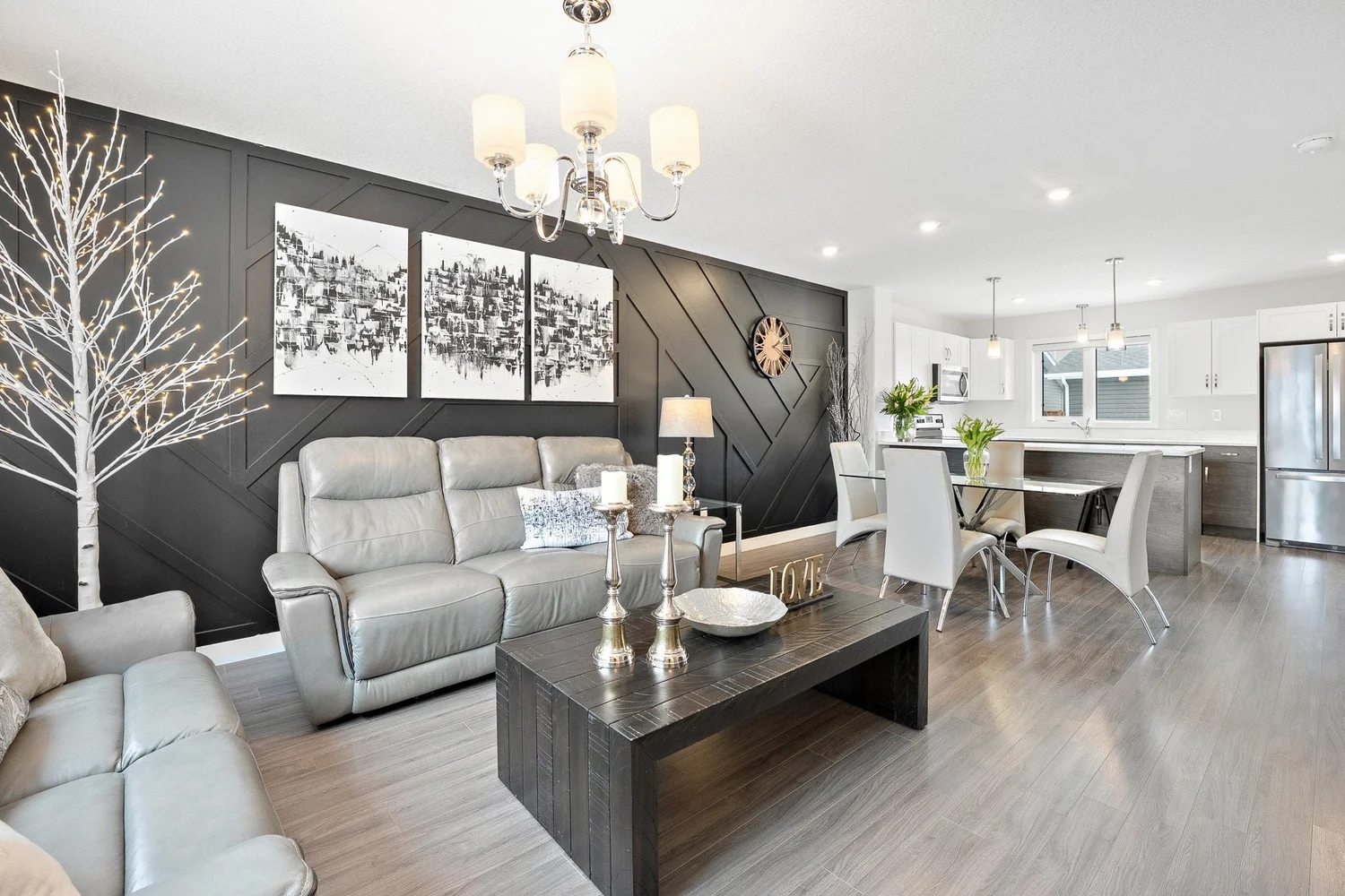 Prepared open-concept interior photographed by Scott Prokop