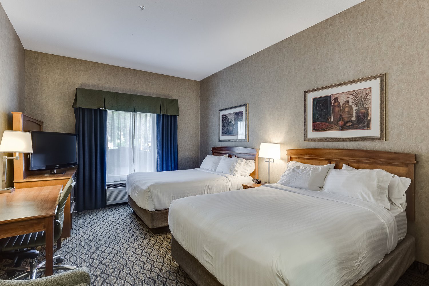 Hotel room photographed for hospitality marketing