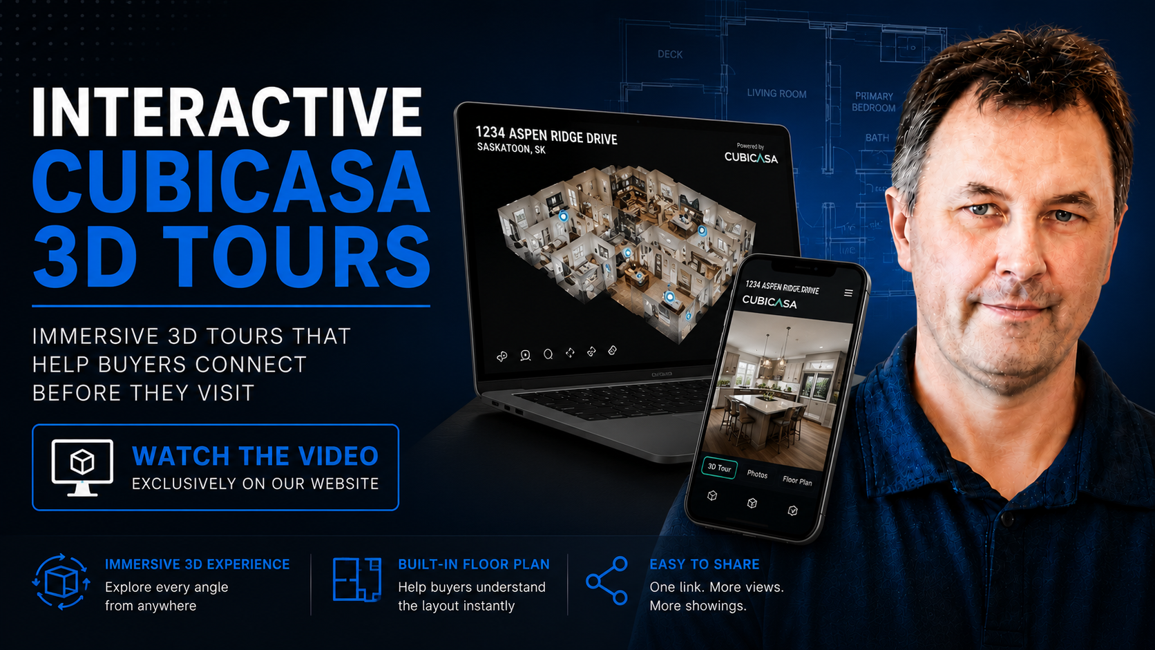 Scott Prokop graphic introducing interactive CubiCasa tours