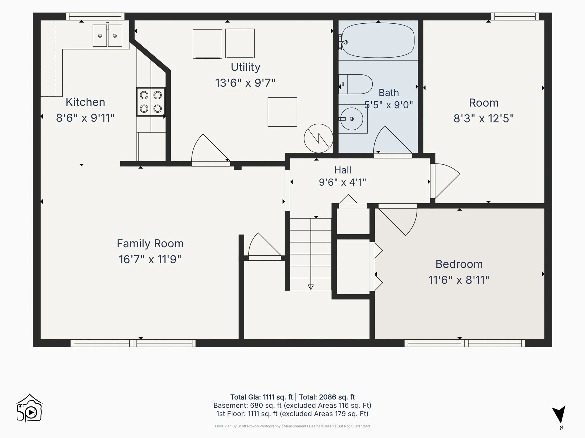 Professional 2D floor plan showing room labels, dimensions and the relationship between living spaces