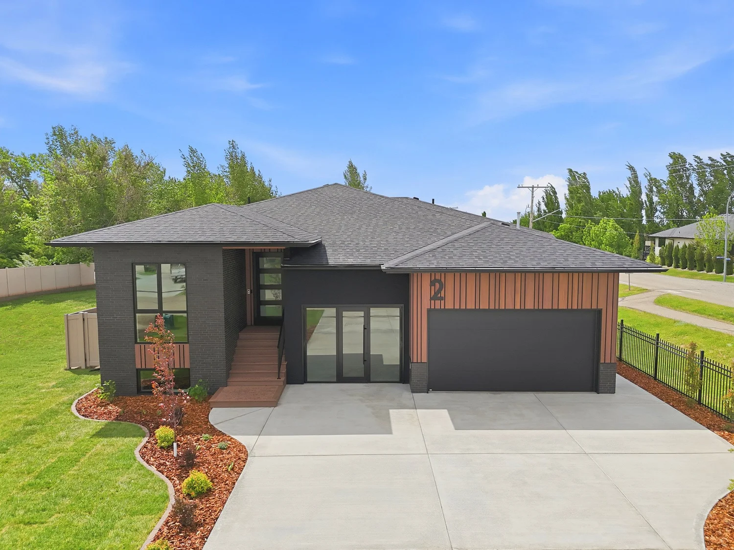 Contemporary show-home exterior photographed for architecture and curb presence